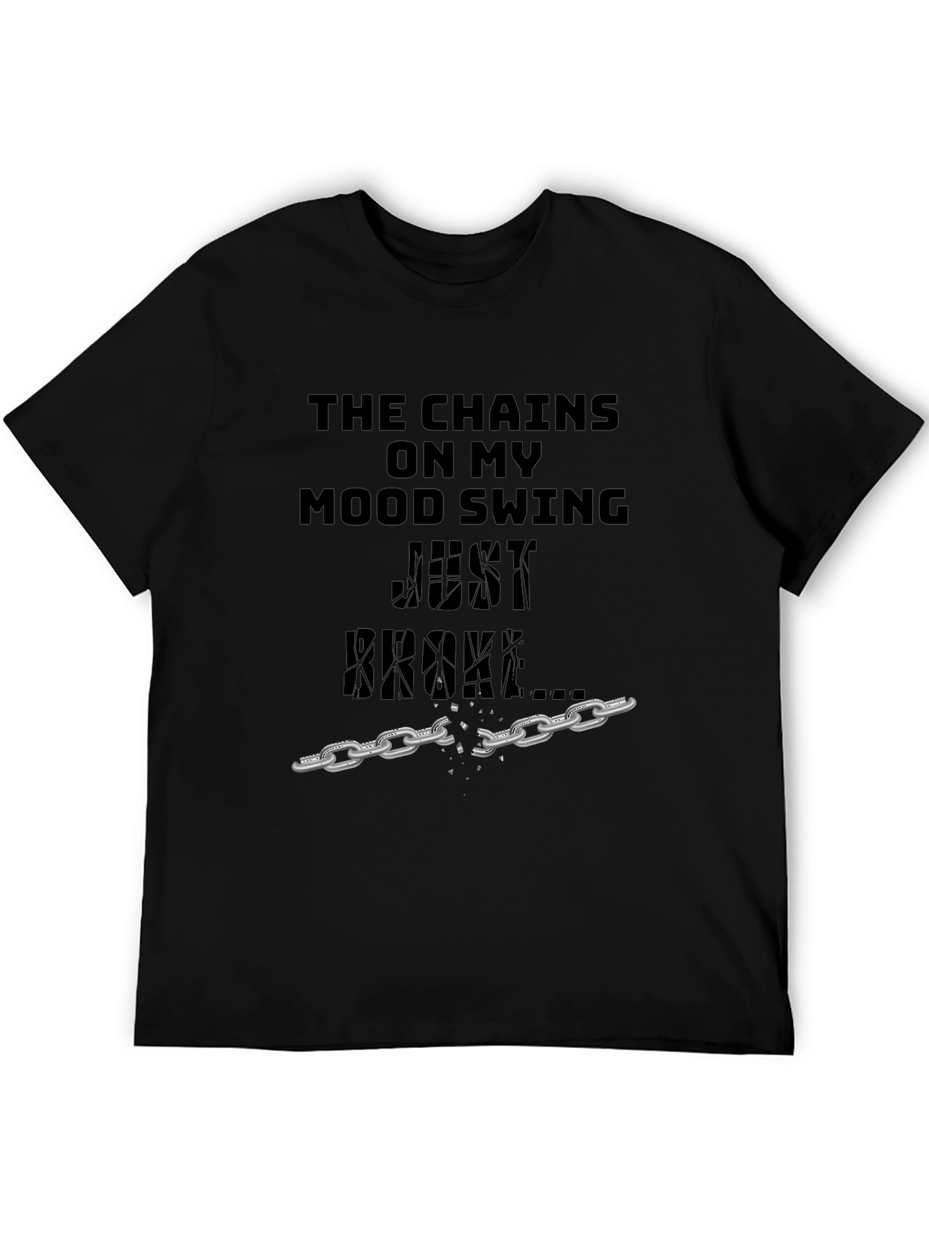 Black Mood Swing Chains Broken Graphic T-Shirt view 5