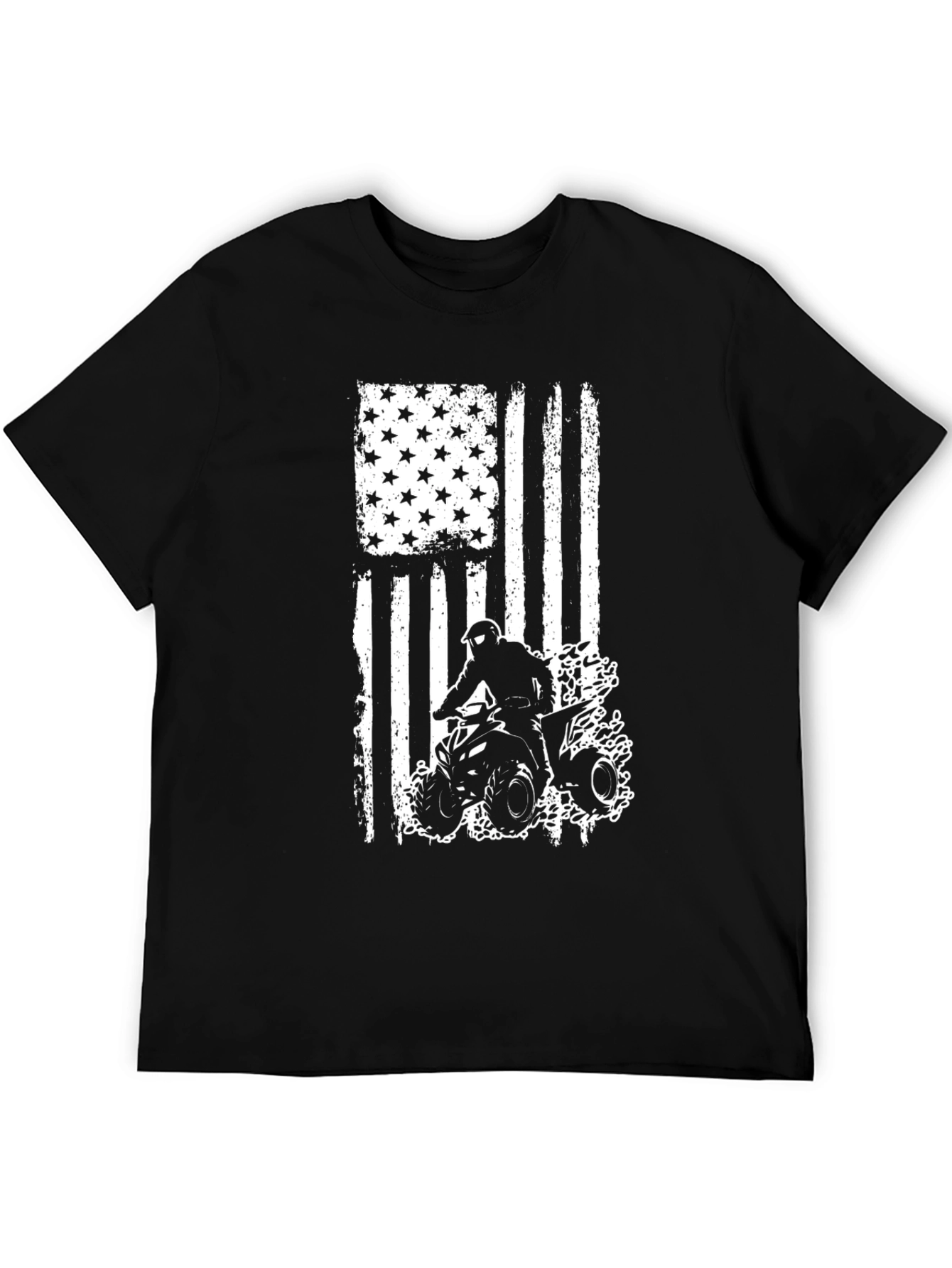 Black American Flag ATV Rider Graphic Tee view 5