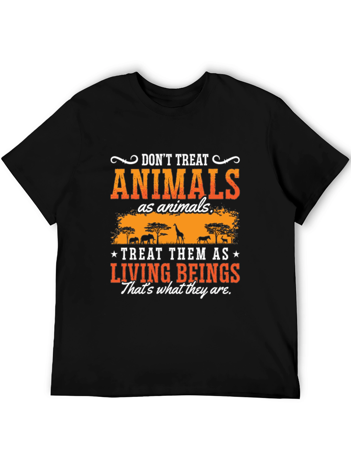 Black Don't Treat Animals T-Shirt view 5