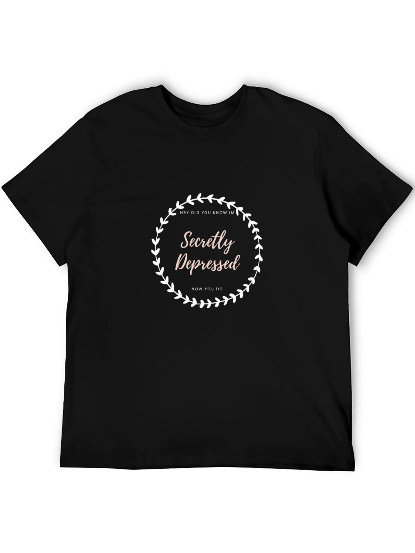 Black Secretly Depressed Graphic Tee - Black view 5