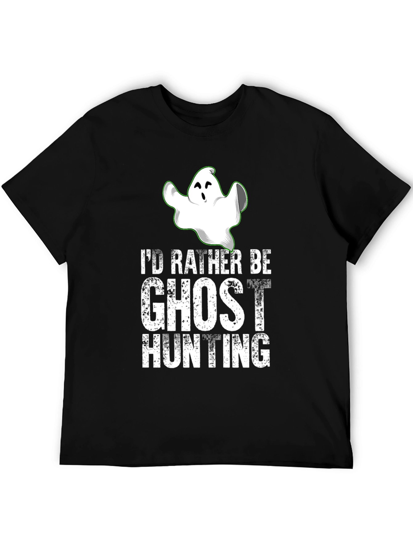 Black Ghost Hunting Graphic Tee - Spooky Season Shirt view 5