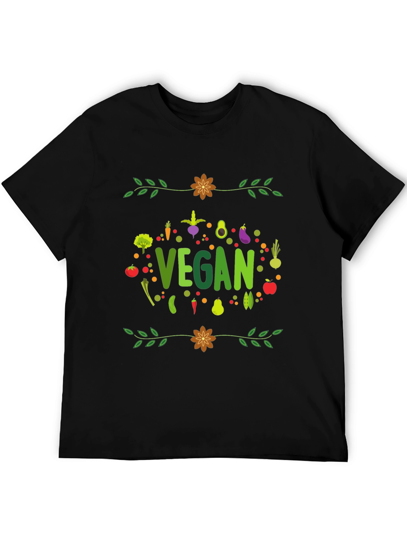 Black Vegan T-Shirt - Plant-Based Lifestyle Tee view 5