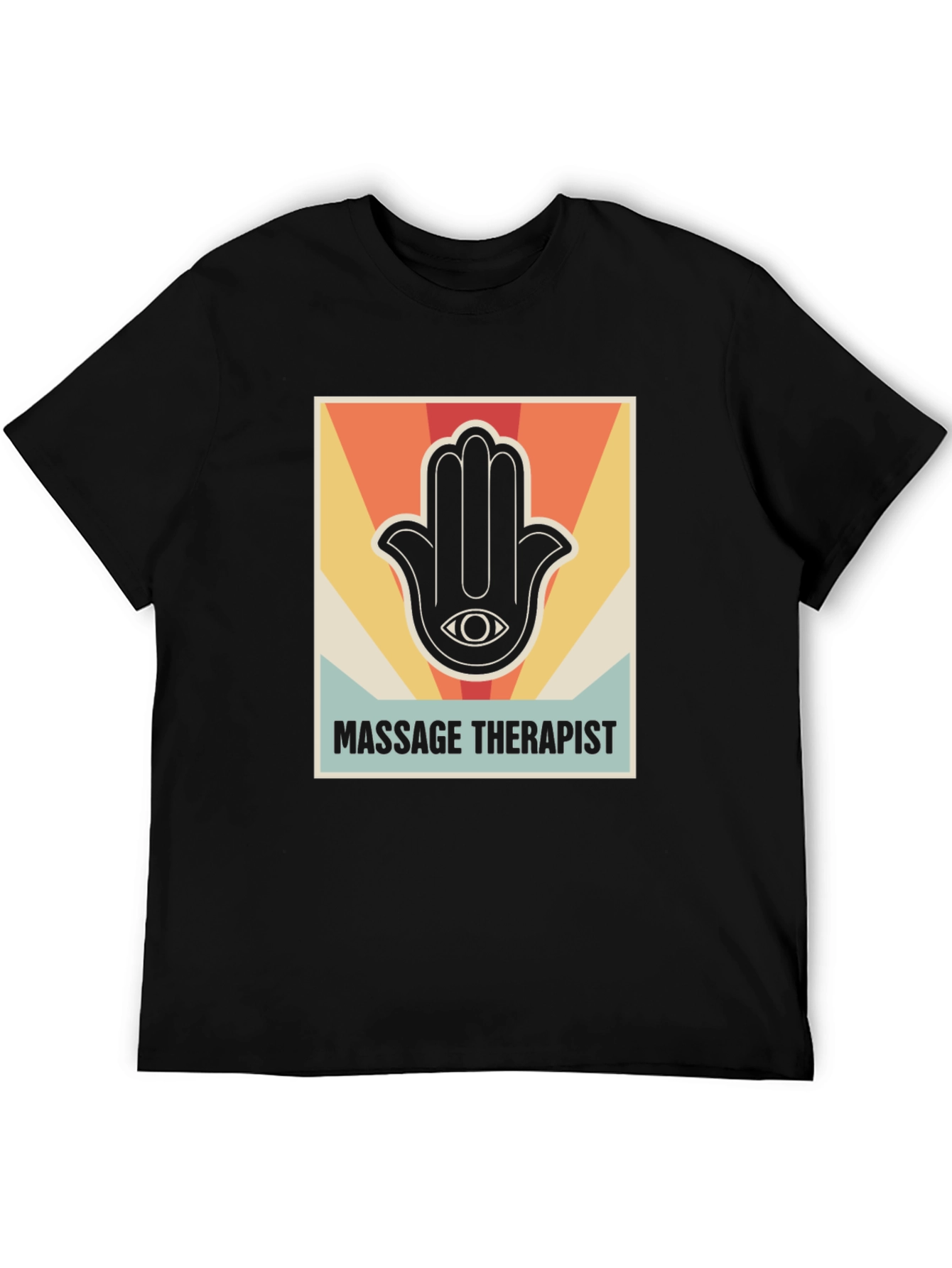 Black Massage Therapist Retro Graphic T-Shirt view 5
