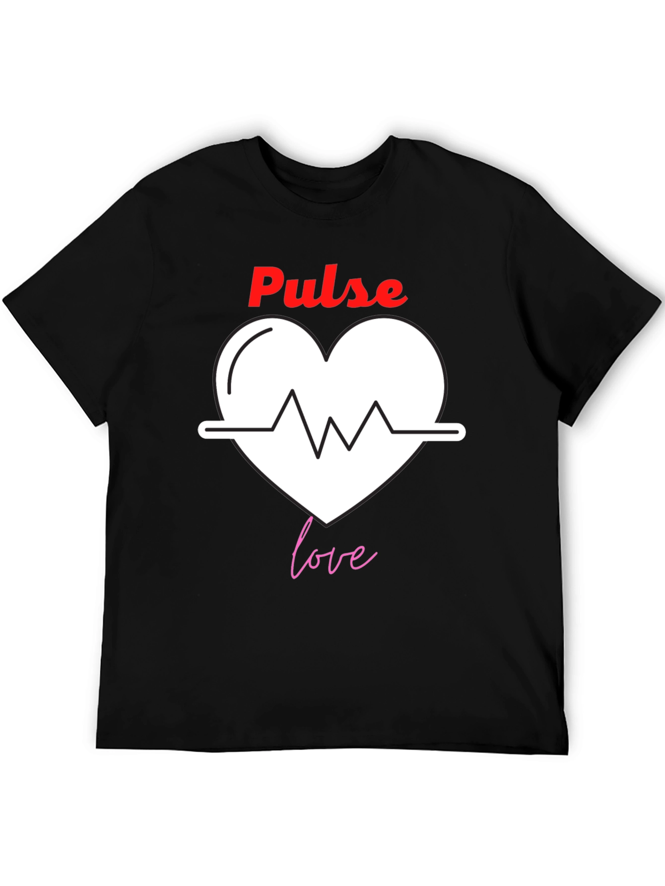 Black Pulse Love Graphic Tee | Trendy Heartbeat T-Shirt view 5
