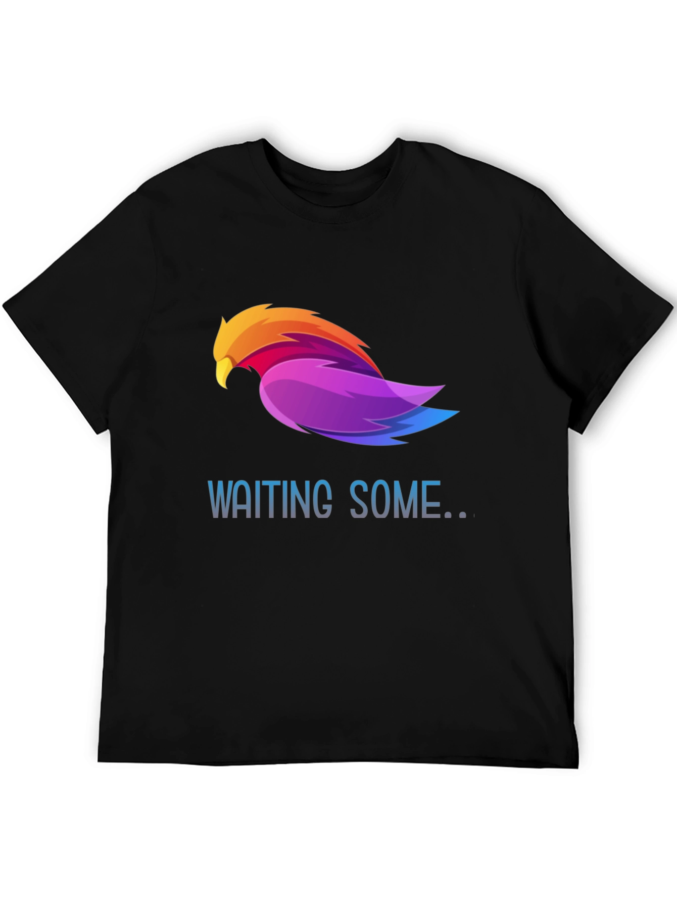 Black Waiting Some Colorful Bird Graphic T-Shirt view 5