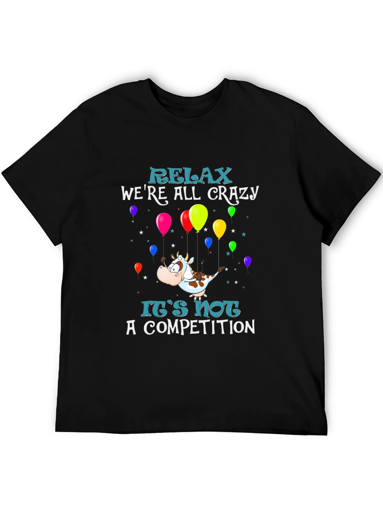 Black Relax We're All Crazy Graphic Tee view 5