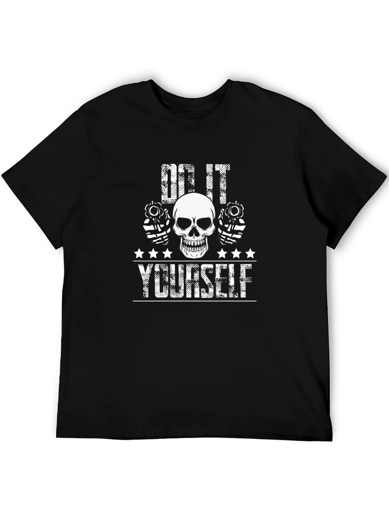 Black Do It Yourself Skull Graphic T-Shirt view 5
