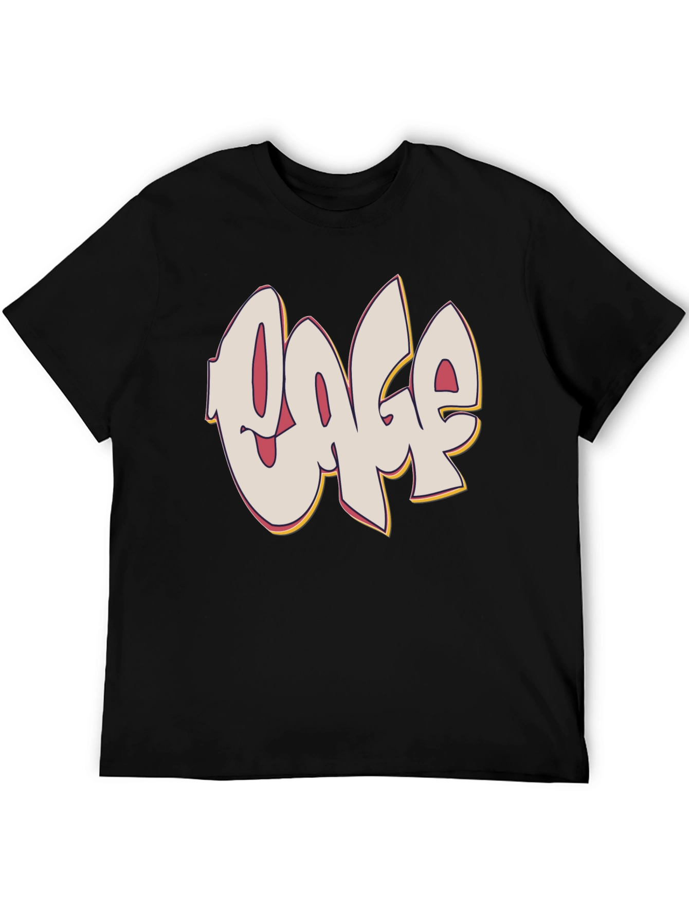 Black Graffiti Style Text Graphic Black T-Shirt view 5
