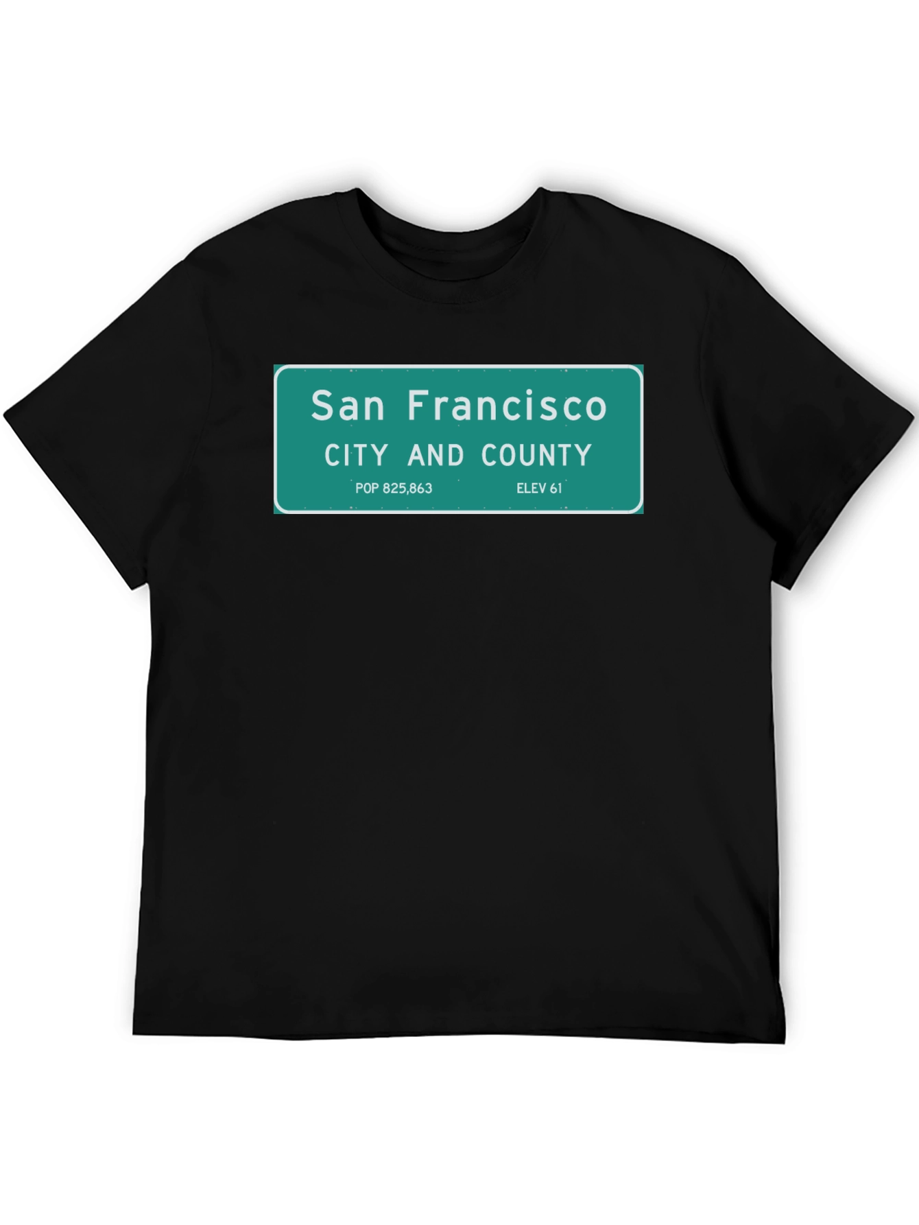 Black San Francisco City Sign T-Shirt - Black view 5