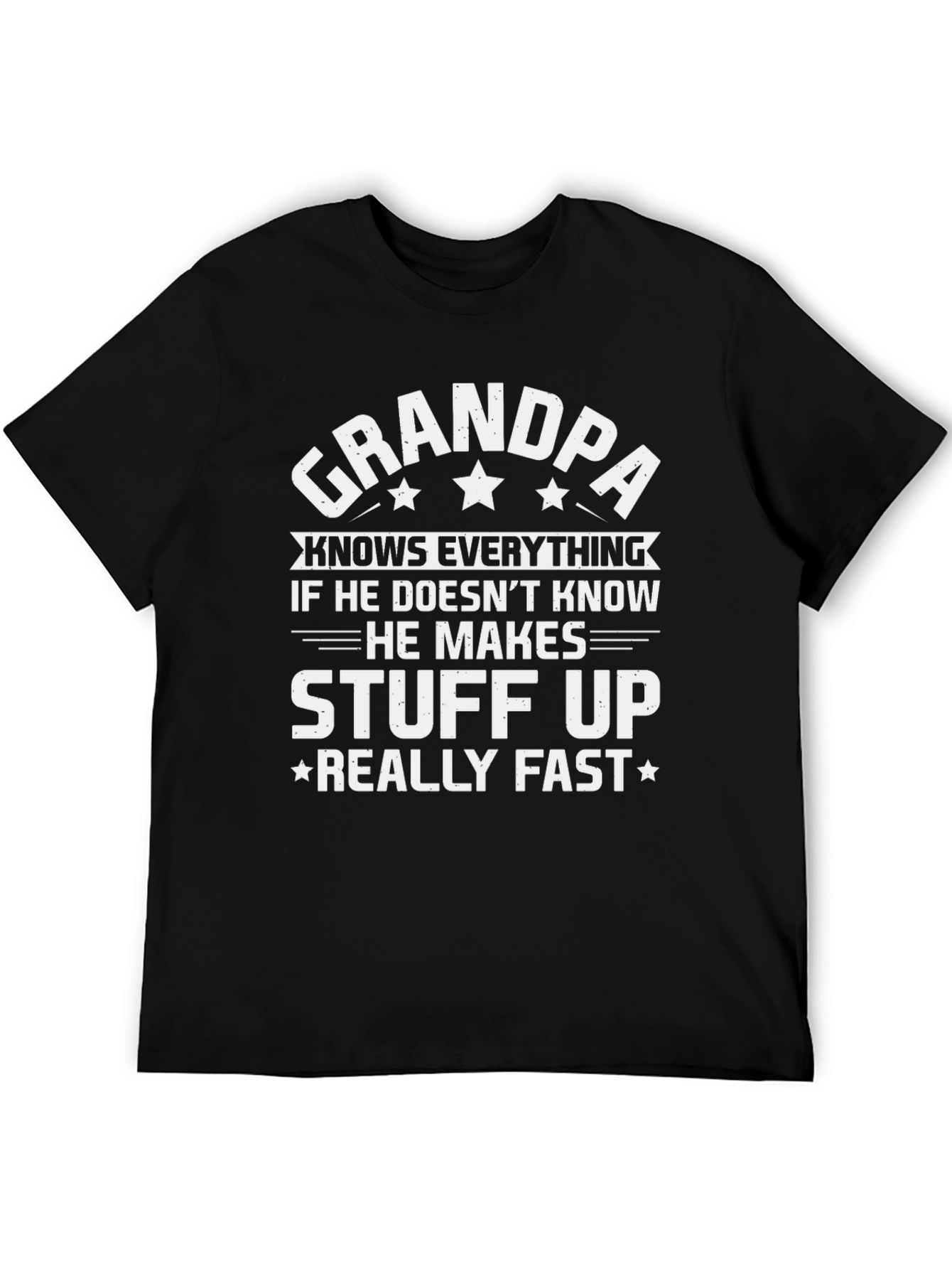 Black Grandpa Knows Everything T-Shirt - Funny Grandfather Tee view 5