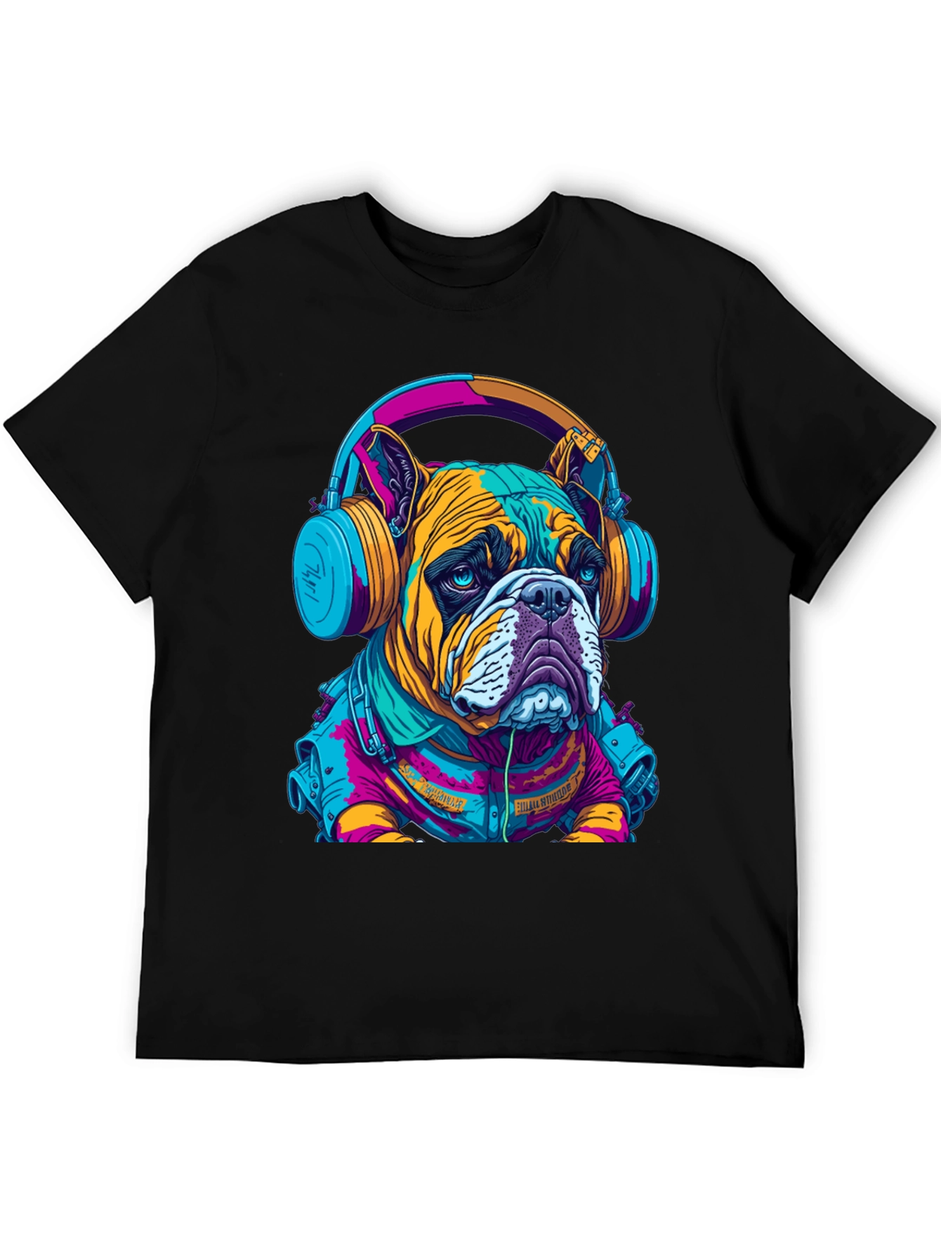 Black Bulldog DJ Graphic Tee - Trendy Streetwear view 5