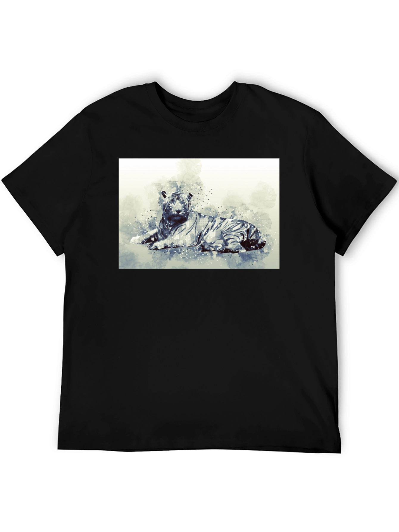 Black Tiger Graphic Print Black T-Shirt view 5