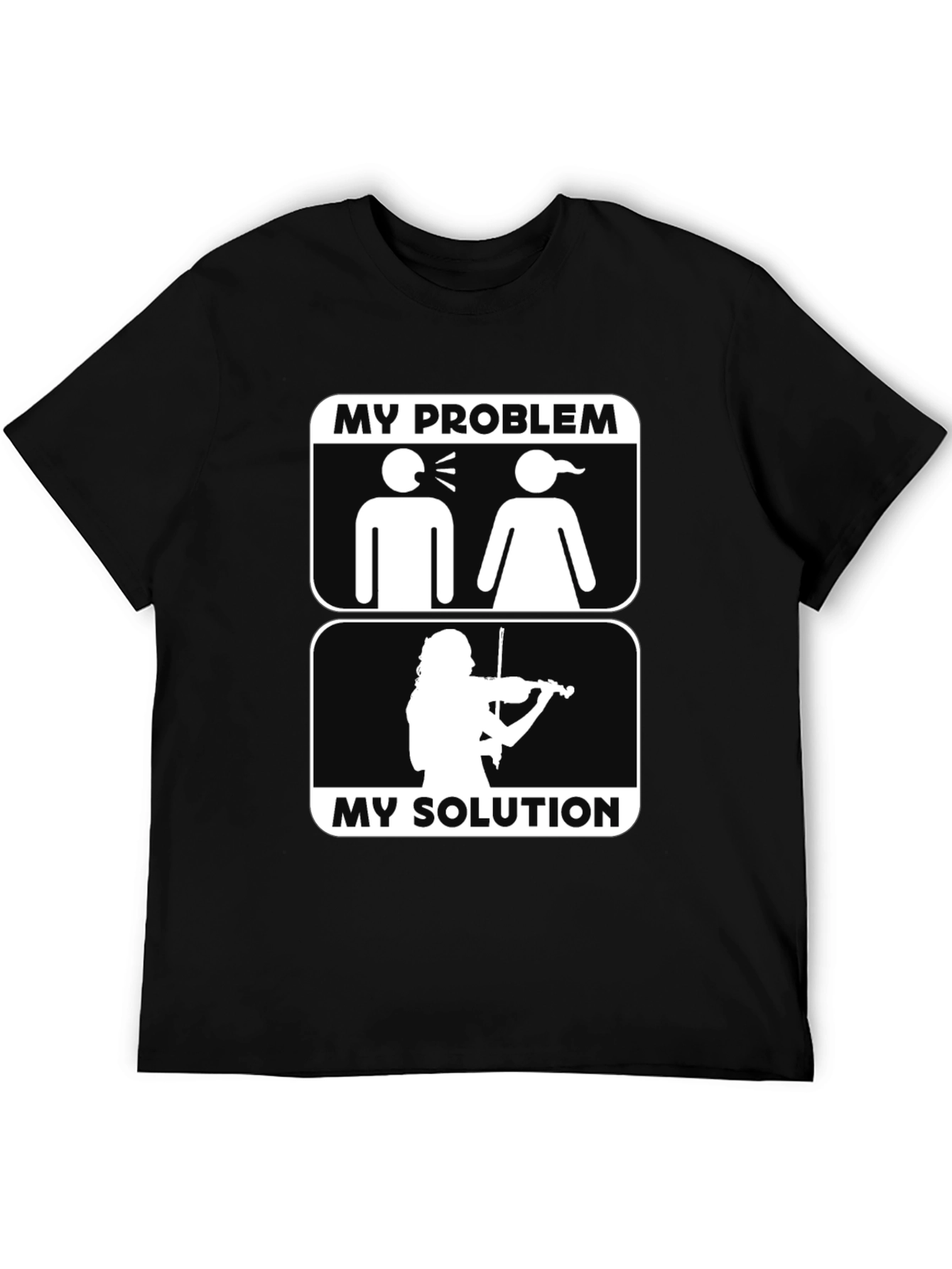 Black My Problem, My Solution T-Shirt, Violin Lover view 5