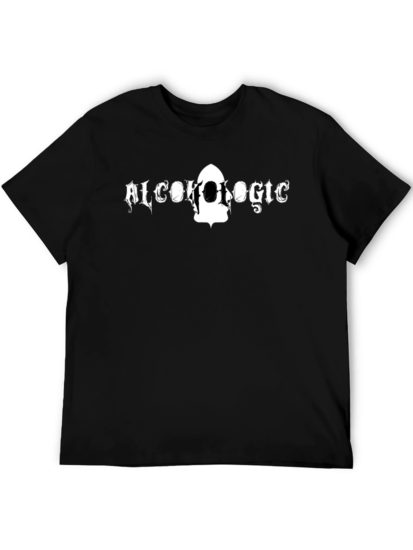 Black Black "Alcoholic" Graphic T-Shirt for Men view 5