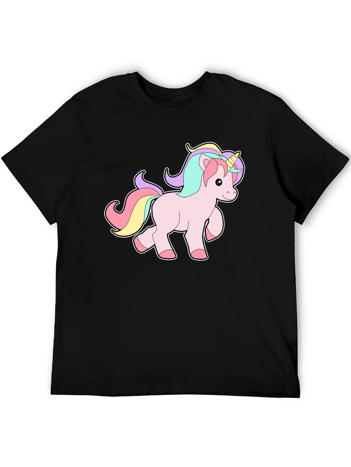 Black Unicorn Graphic Tee - Men's Black T-Shirt view 5