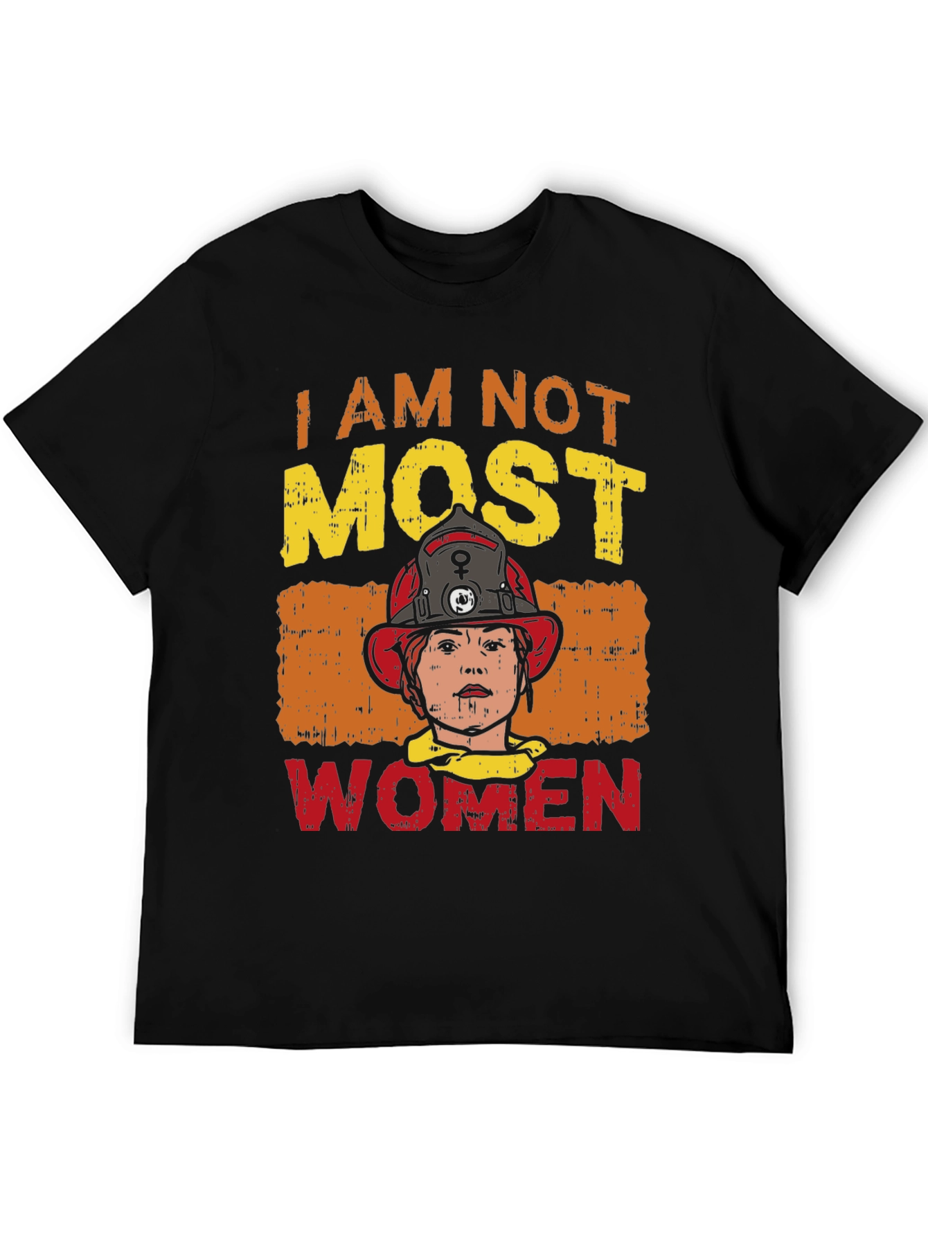 Black I Am Not Most Women Firefighter Graphic T-Shirt view 5