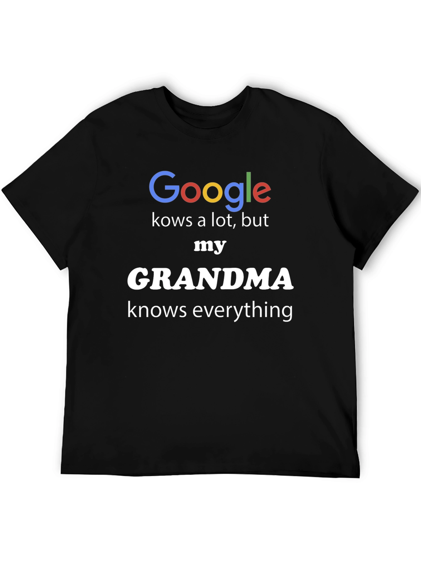 Black Google vs Grandma T-Shirt - Knows Everything view 5