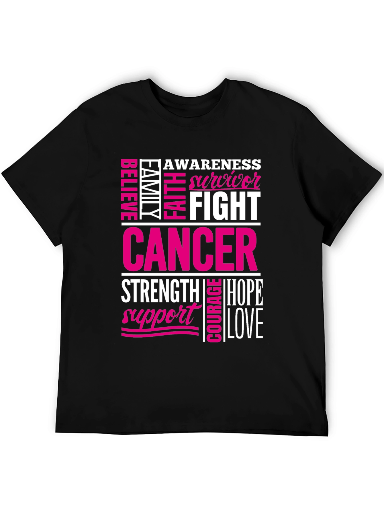 Black Cancer Awareness T-Shirt view 5