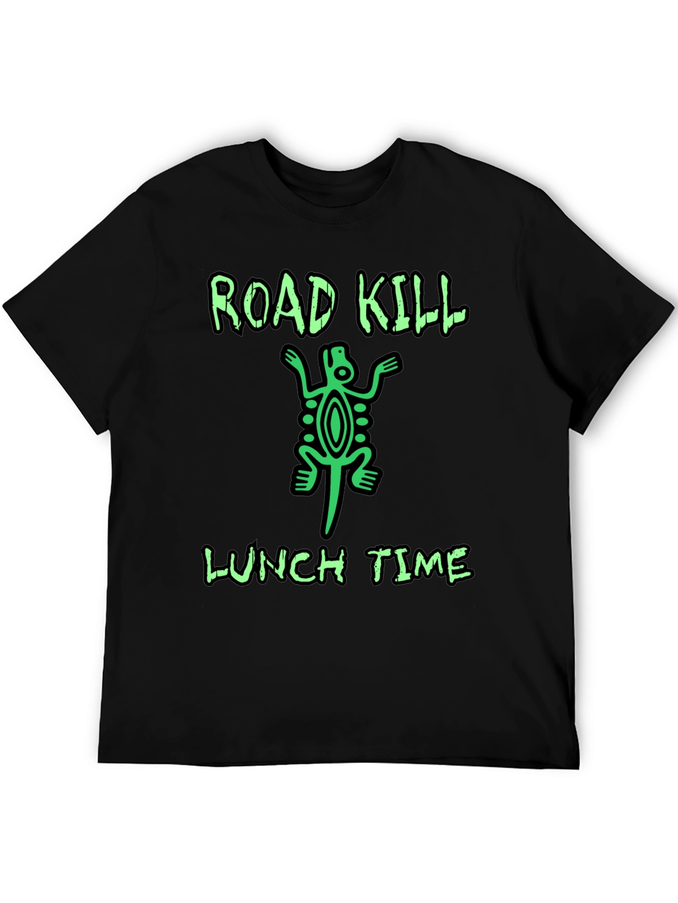 Black Road Kill Lunch Time Graphic T-Shirt view 5