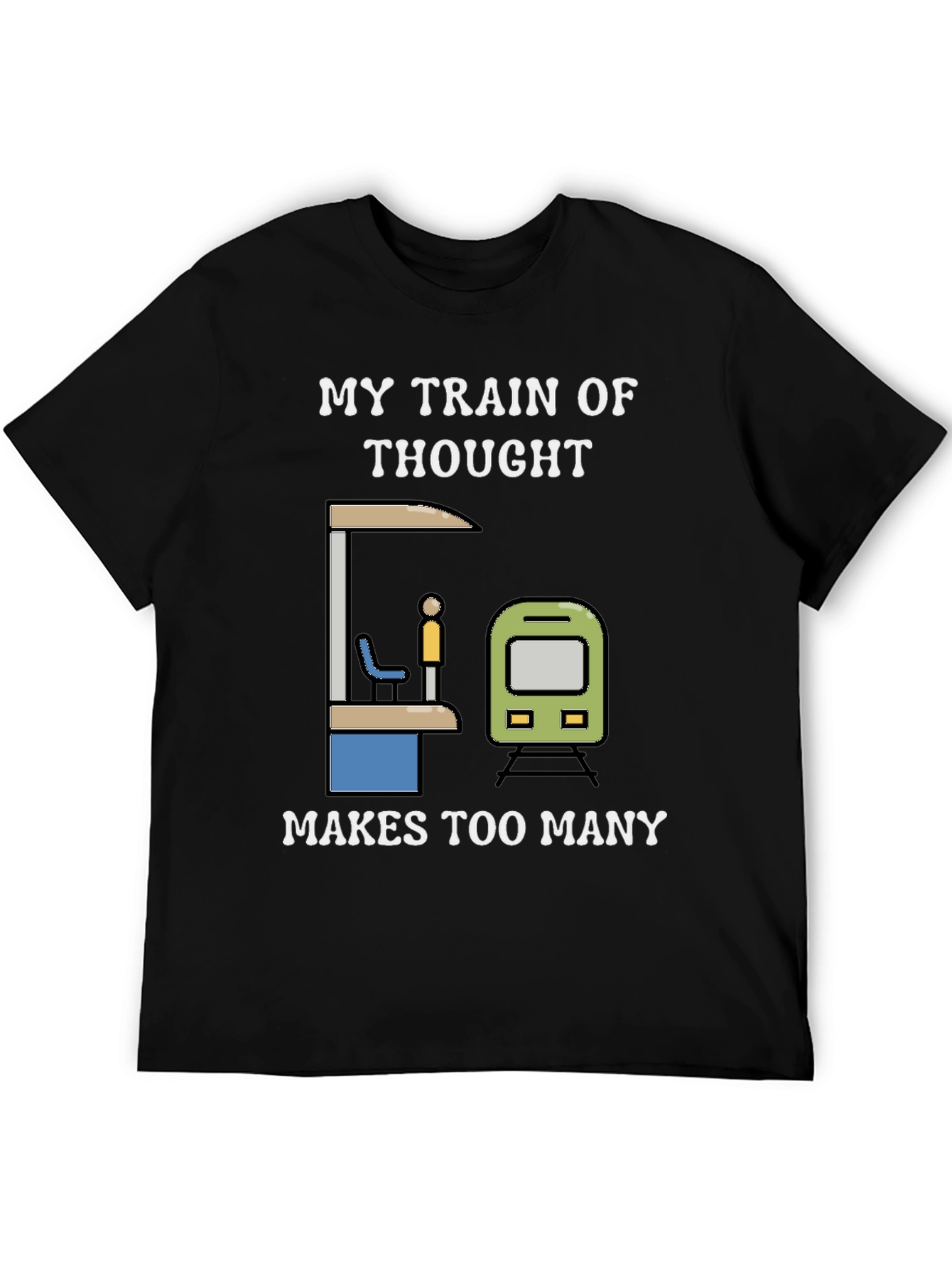 Black Train of Thought Graphic Tee view 5