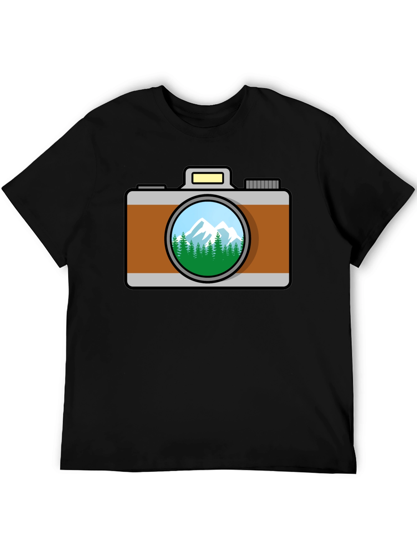 Black Camera Nature Scene T-Shirt - Black view 5