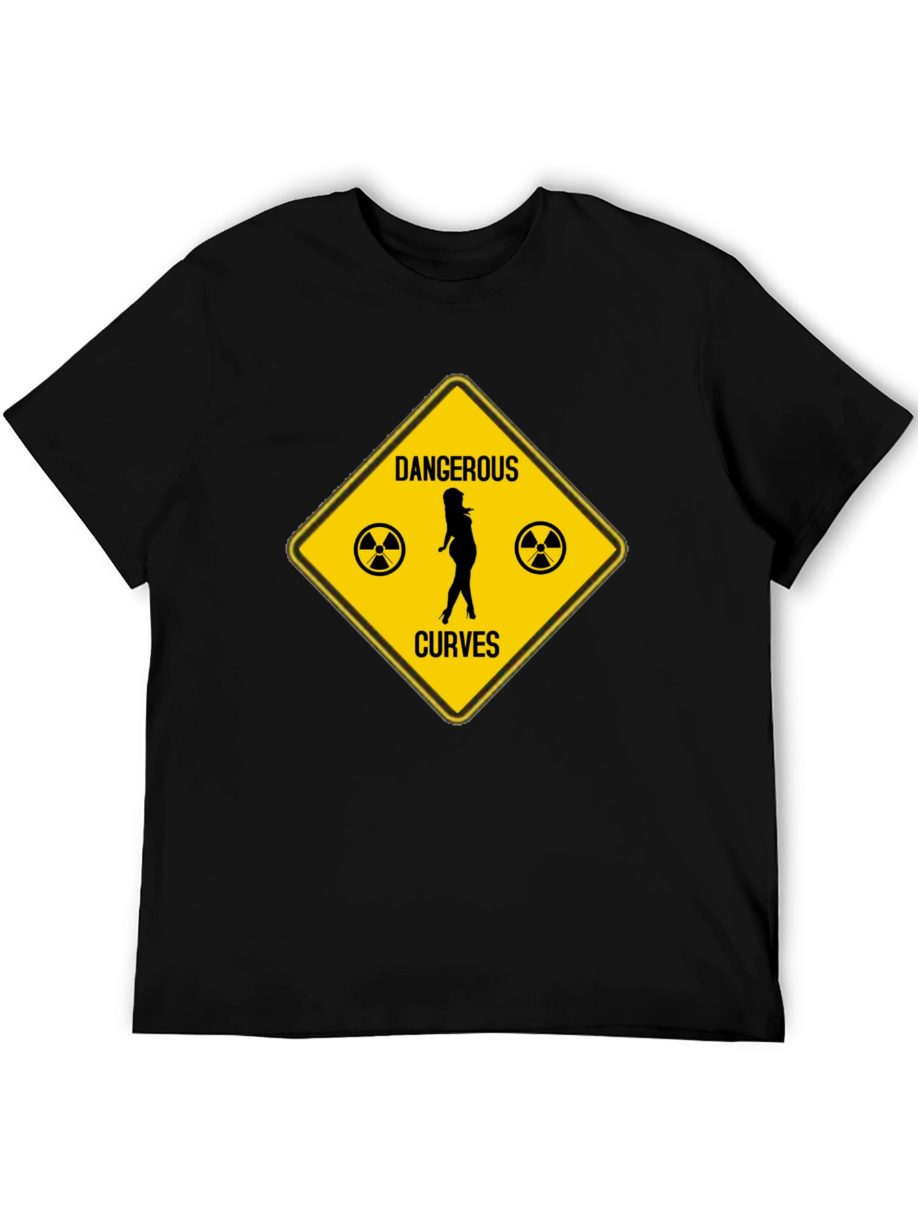 Black Dangerous Curves Graphic T-Shirt - Humor Novelty Tee view 5