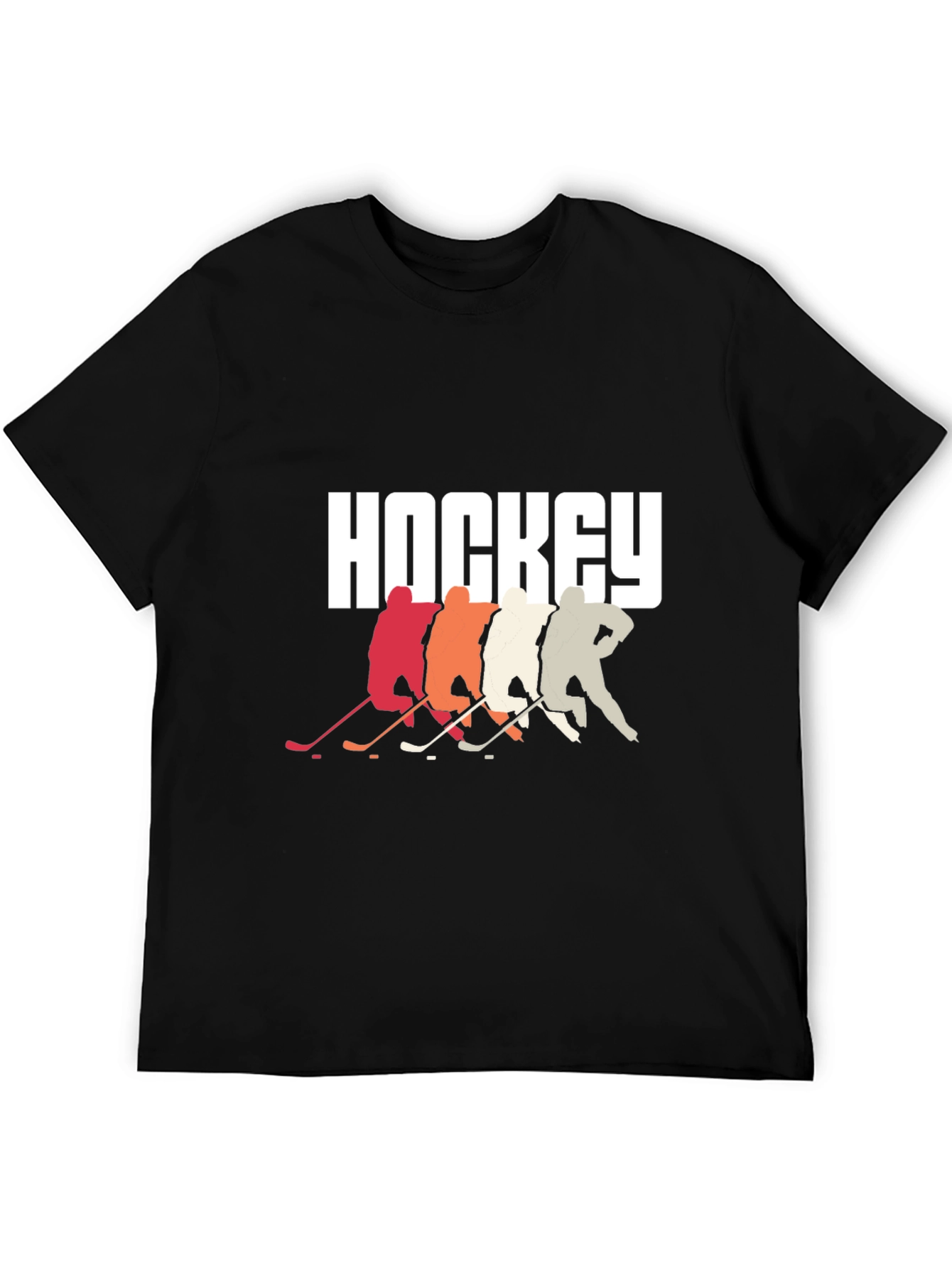 Black Hockey Players Graphic Tee - Retro Style, Cool Design view 5
