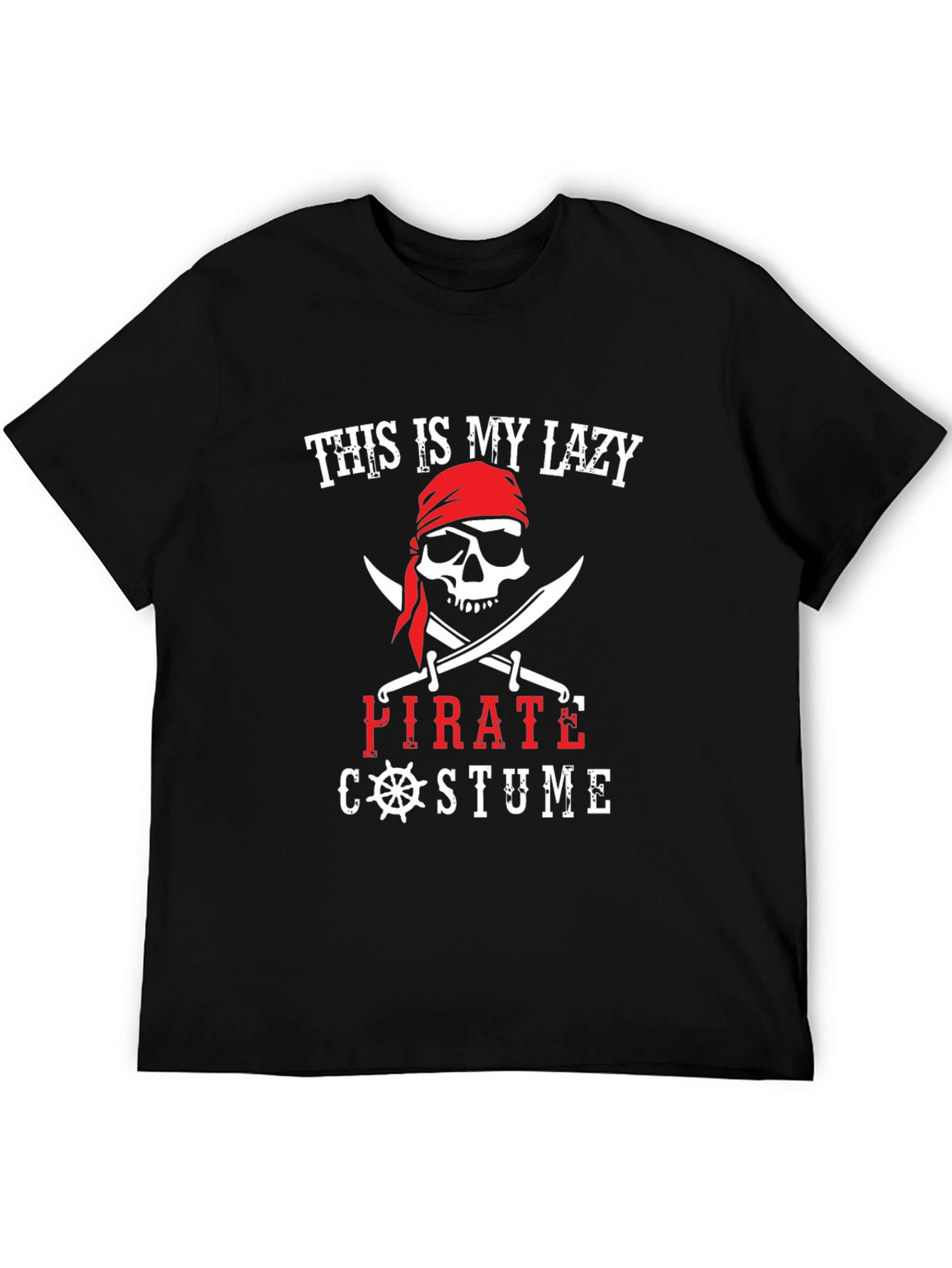 Black Lazy Pirate Costume T-Shirt view 5