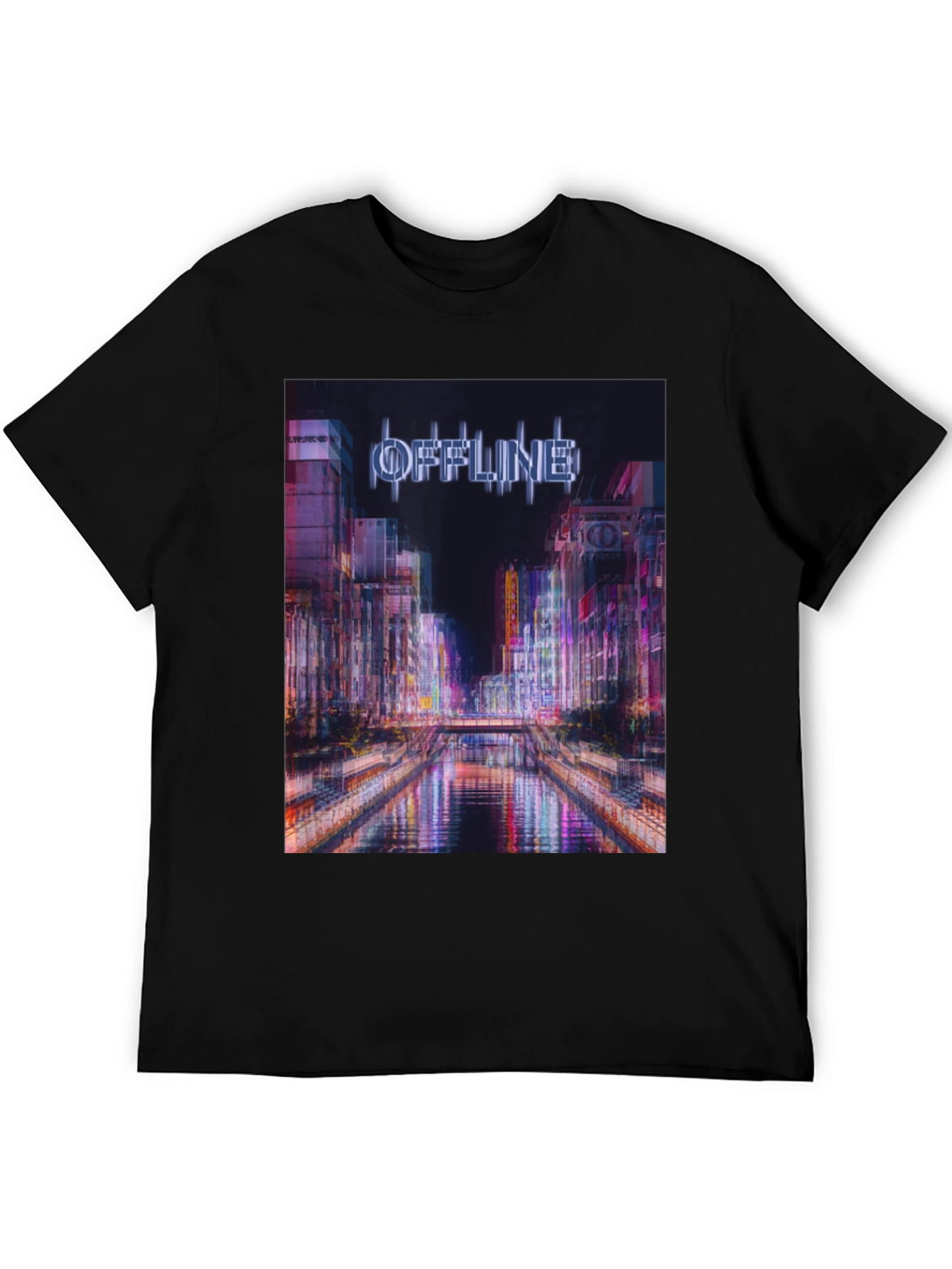 Black Offline Cityscape Graphic T-Shirt view 5
