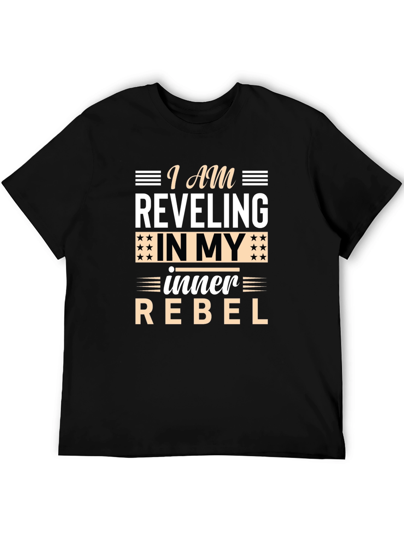 Black Inner Rebel T-Shirt - Black Crew Neck Tee view 5