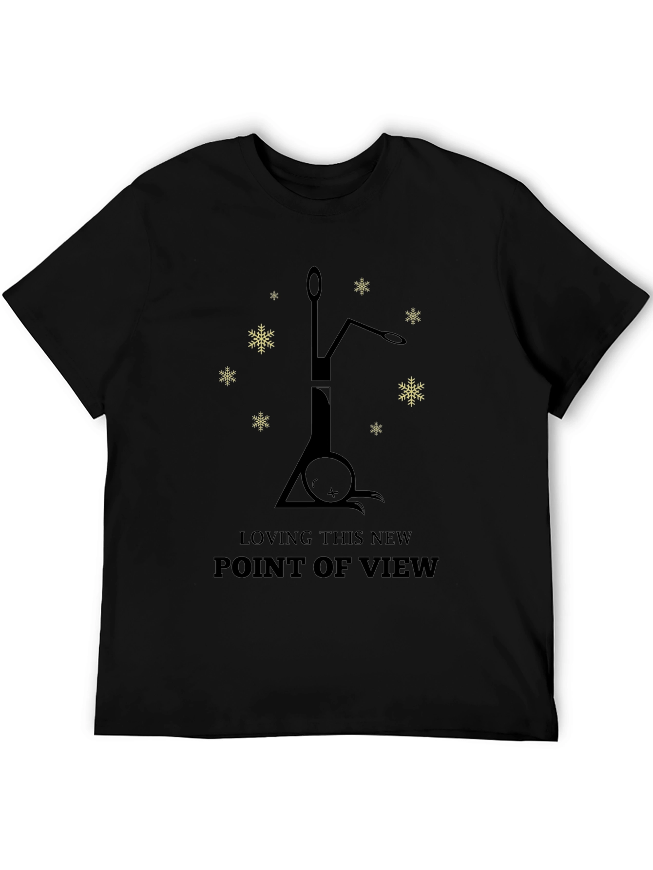 Black Upside Down Cat T-Shirt - New Point of View view 5