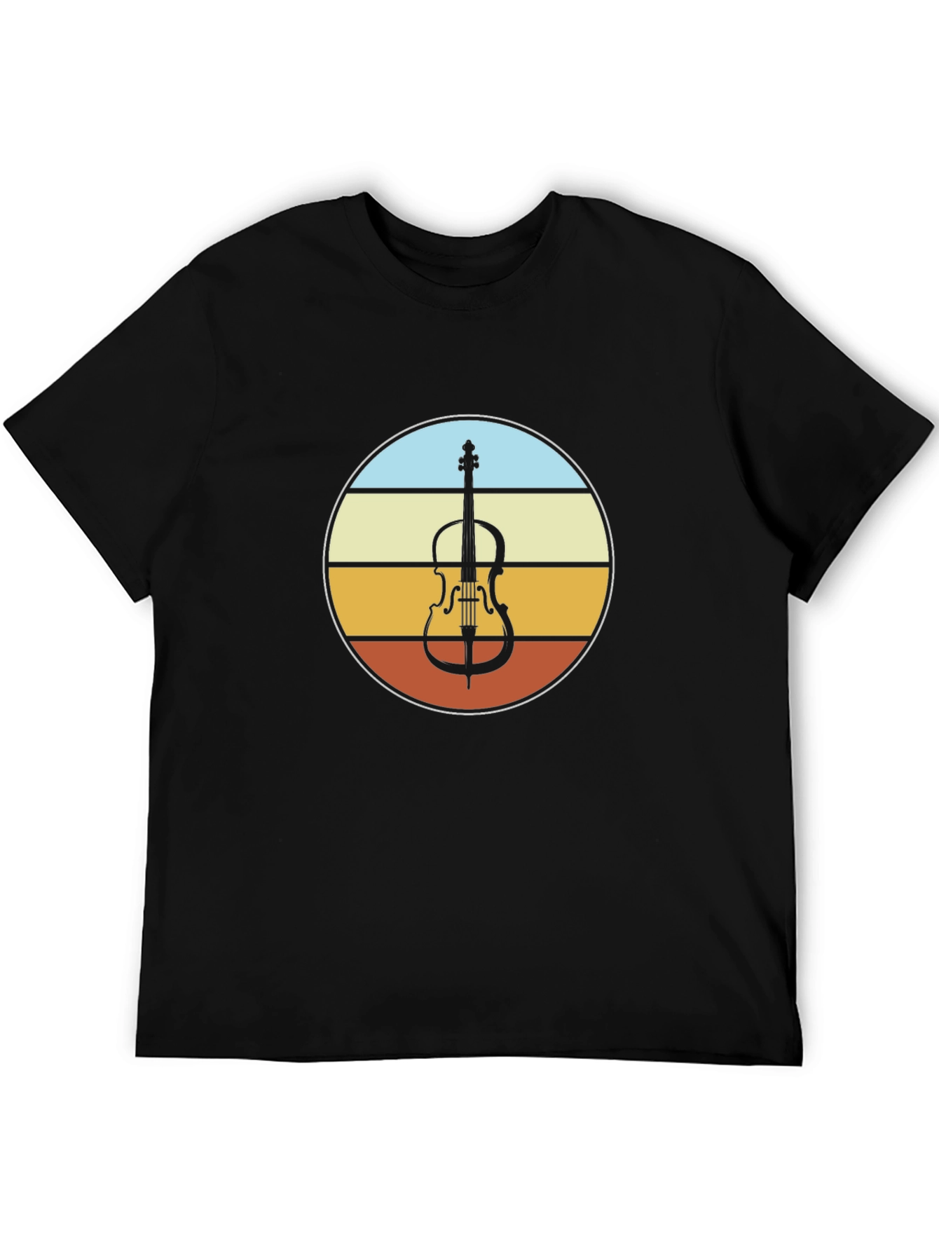 Black Retro Cello T-Shirt - Musician Style view 5
