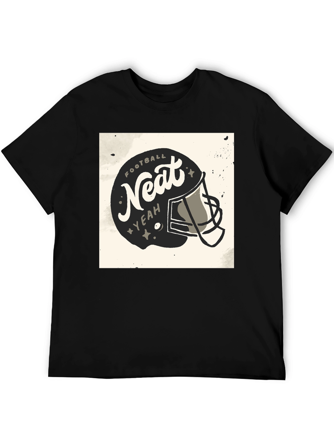 Black Football Neat Yeah Graphic T-Shirt - Sport Casual Tee view 5