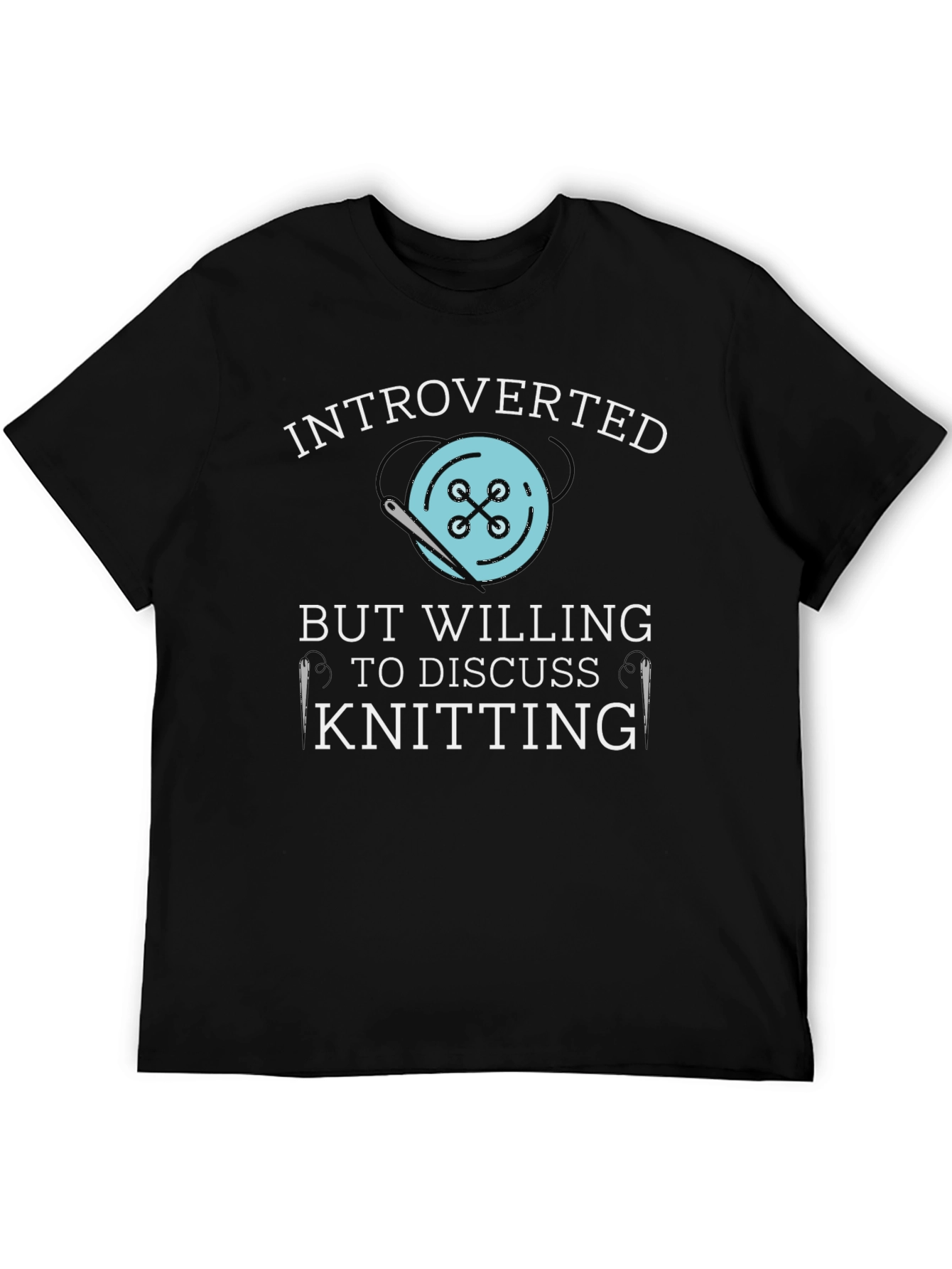 Black Introverted Knitting Lover's T-Shirt view 5