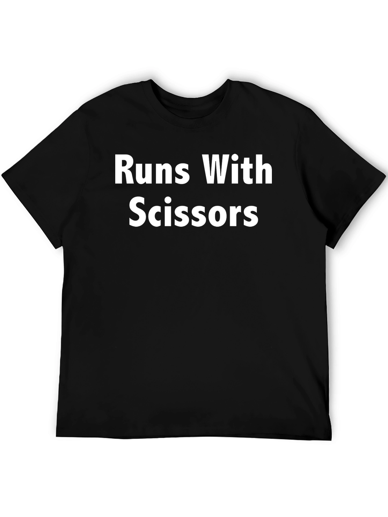 Black Runs With Scissors Black Graphic Tee view 5