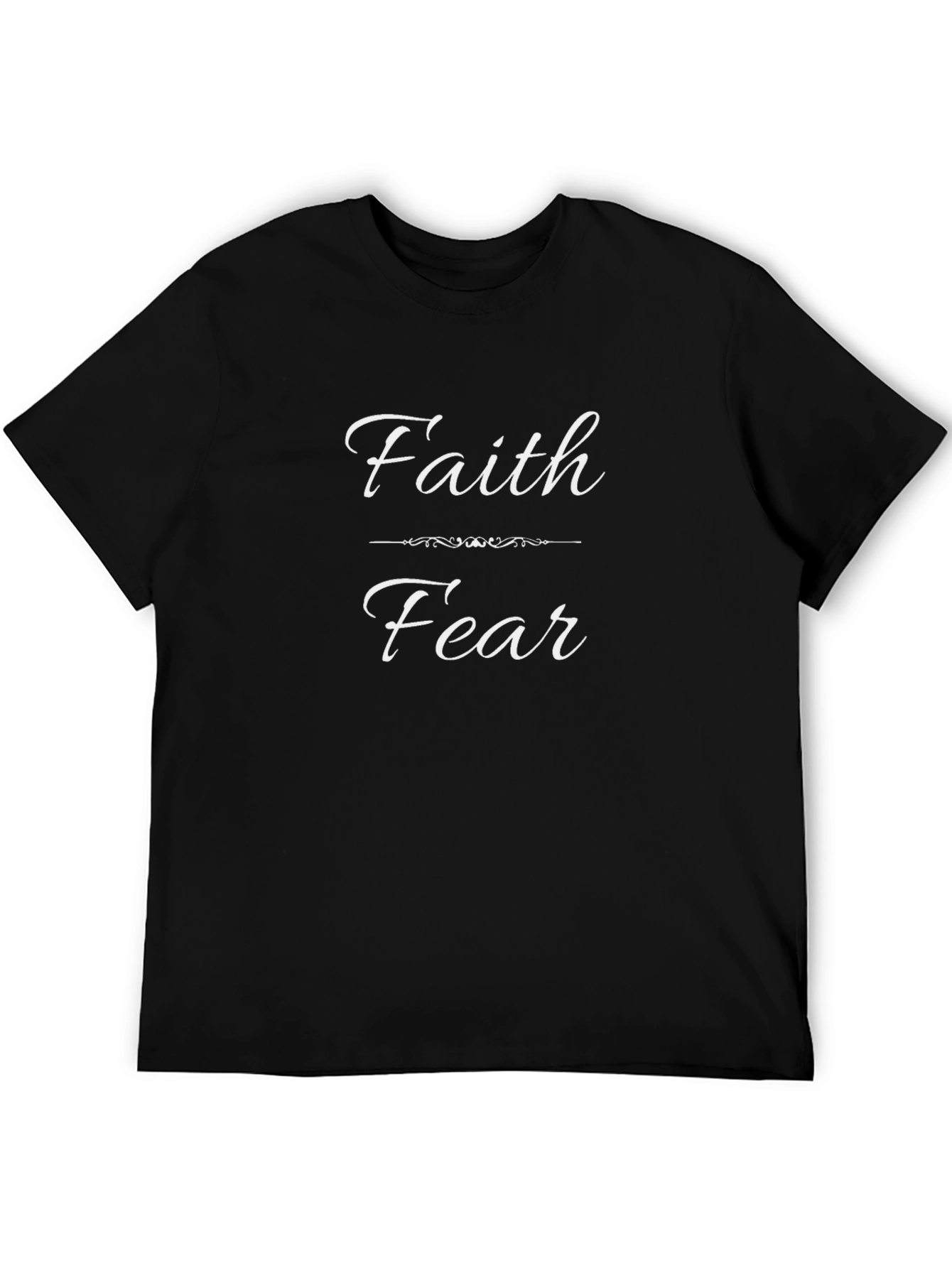 Black Faith Over Fear Graphic Tee - Unisex Black T-Shirt view 5