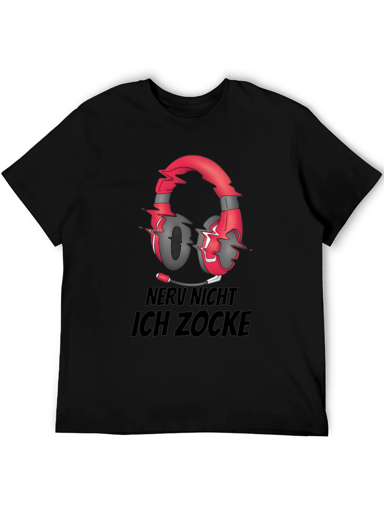 Black Nerv Nicht Ich Zocke T-Shirt Gaming Headset view 5
