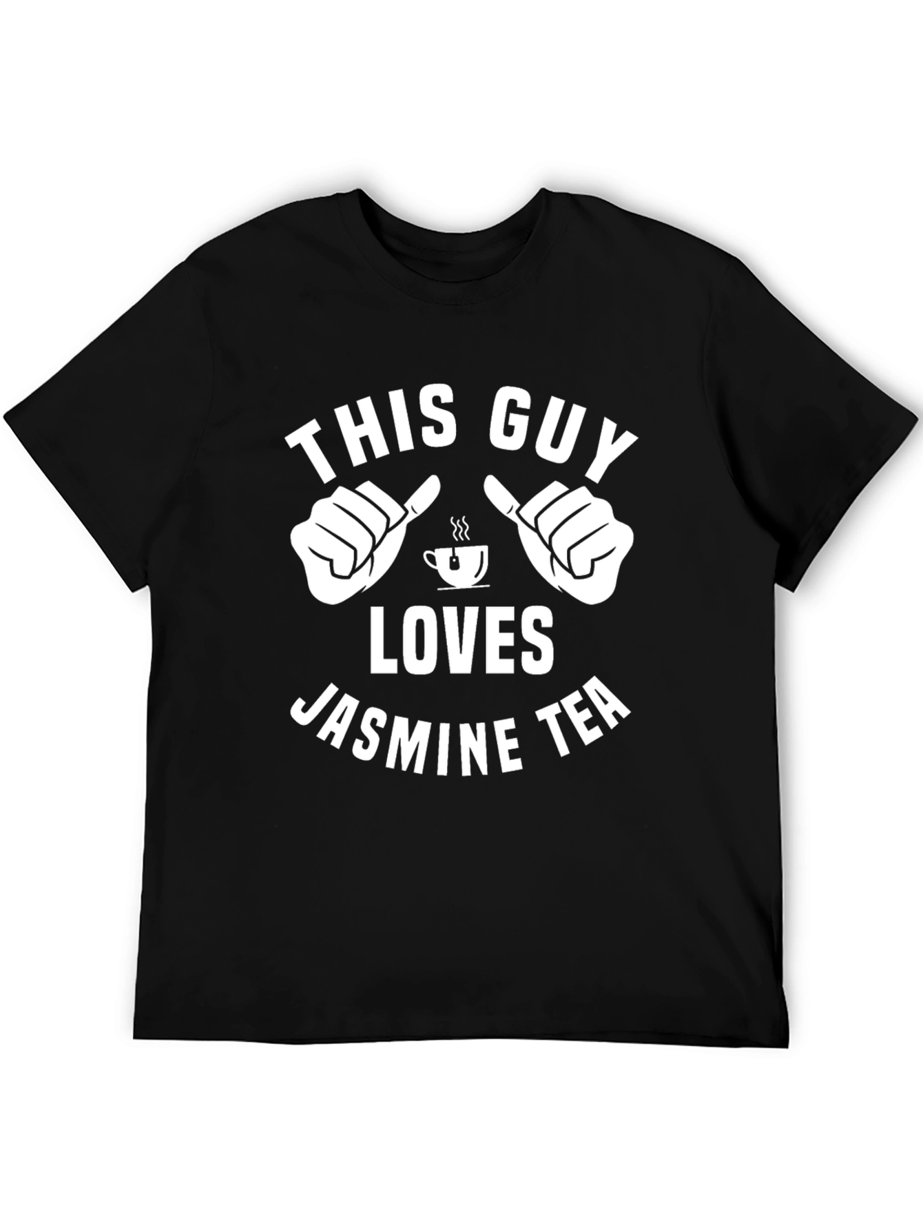 Black This Guy Loves Jasmine Tea T-Shirt view 5