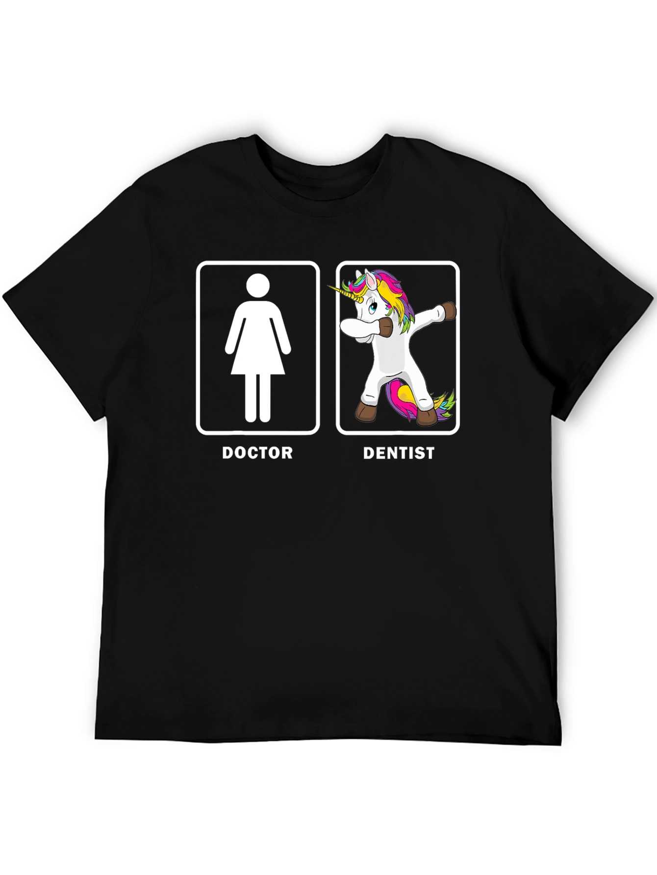 Black Funny Doctor Dentist T-Shirt - Unicorn Dab Humor Tee view 5