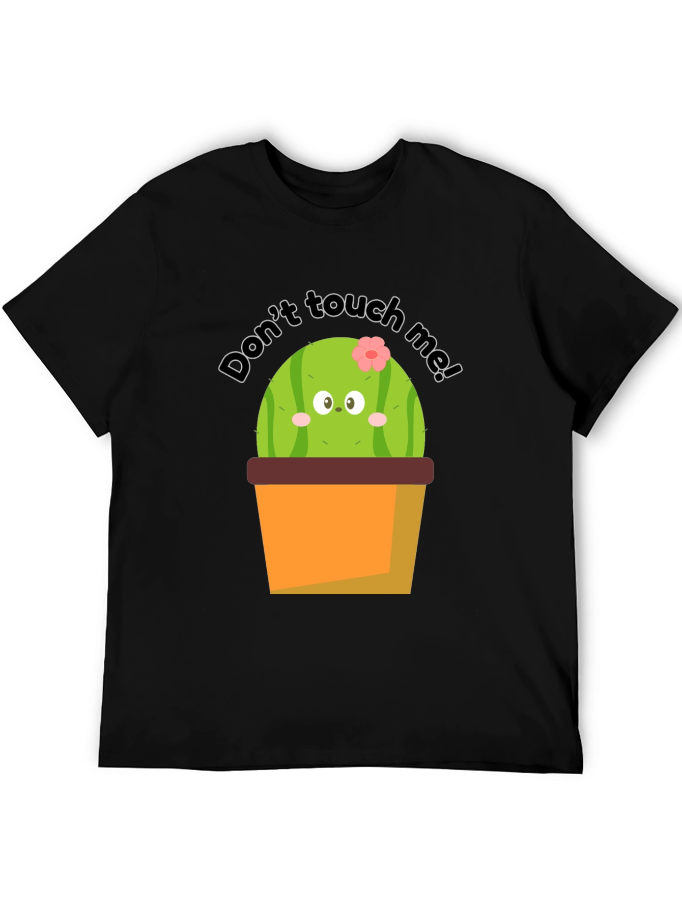 Black Cute Cactus Graphic Tee - Don't Touch Me! view 5