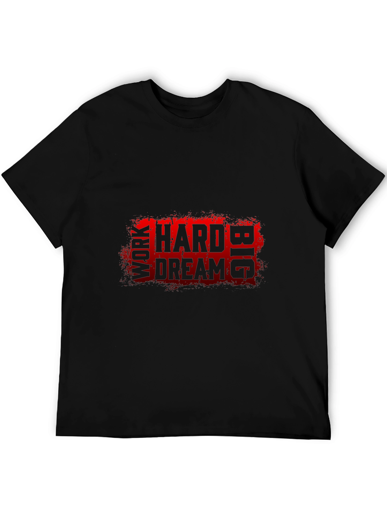 Black Work Hard Dream Big Graphic Black T-Shirt view 5