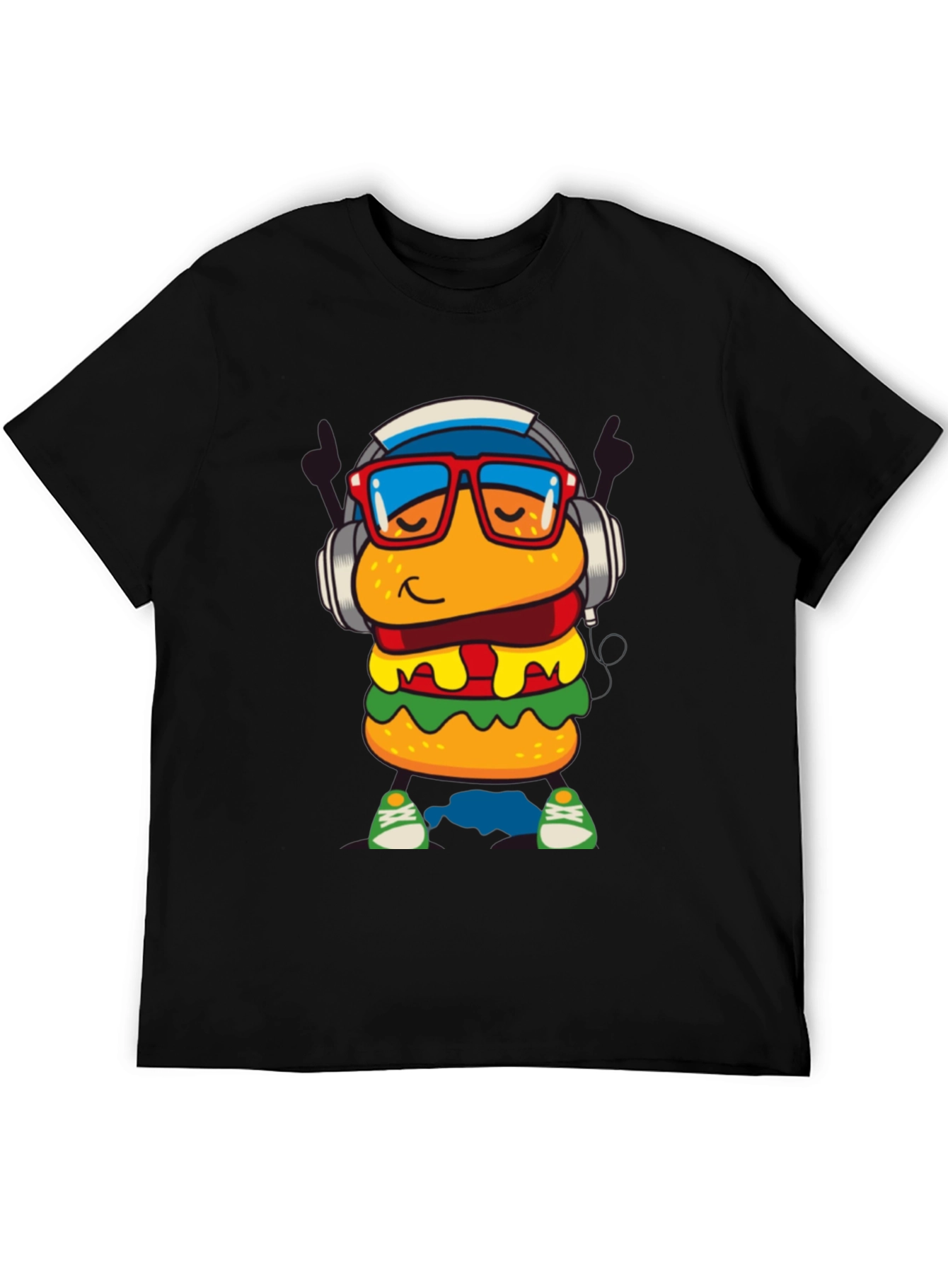 Black Burger Dude Graphic Tee - Black Short Sleeve view 5