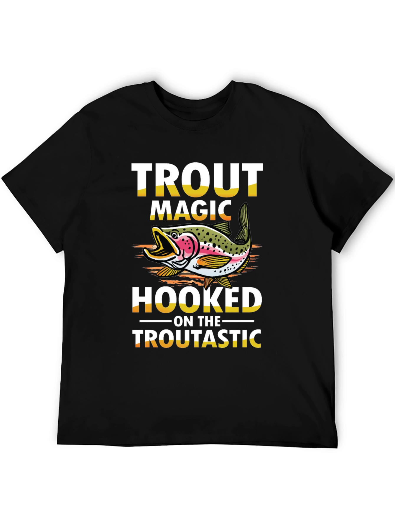 Black Trout Magic T-Shirt - Hooked on the Trouttastic view 5