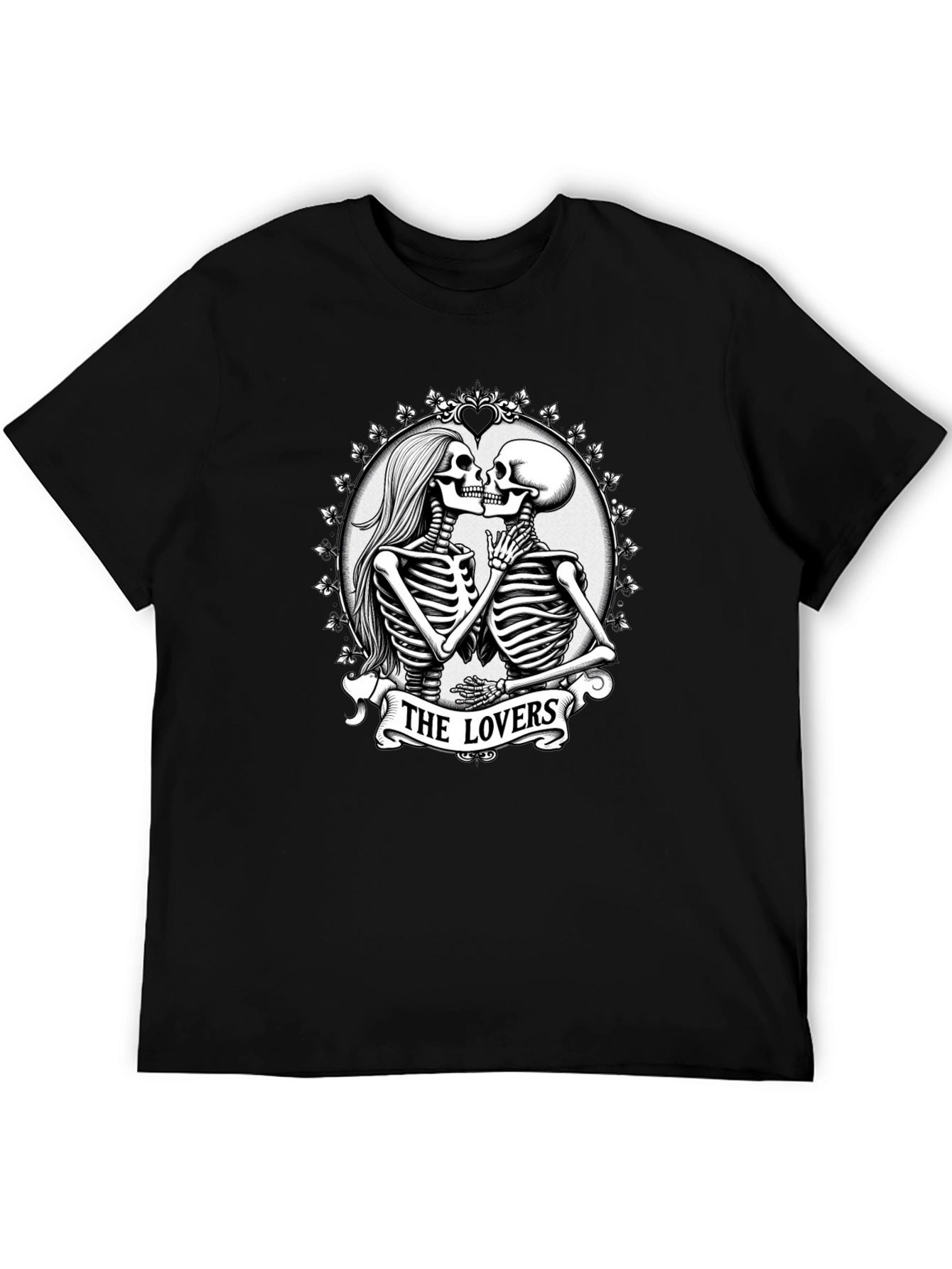 The Lovers Skeleton Graphic T-Shirt - Gothic Romance Tee - 5