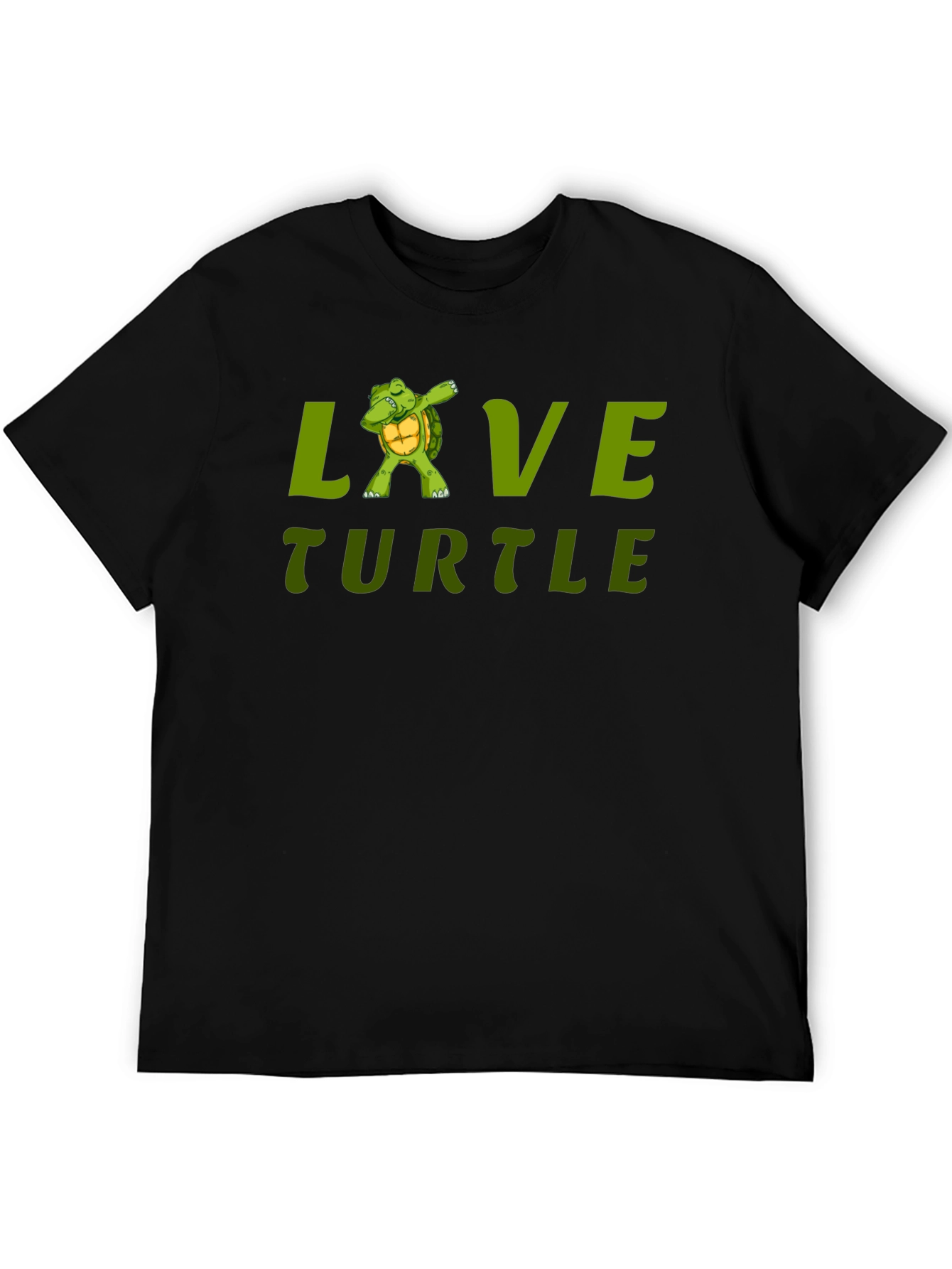 Black Love Turtle Black T-Shirt view 5
