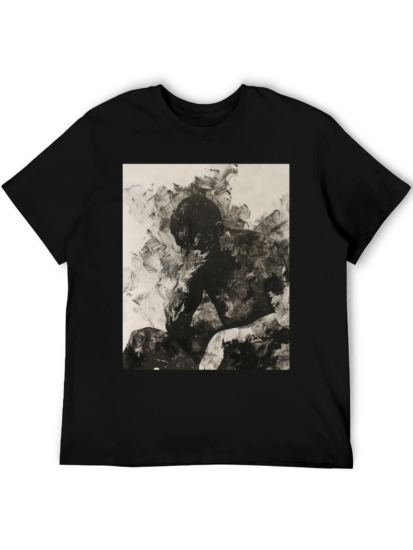 Black Abstract Art Black T-Shirt view 5