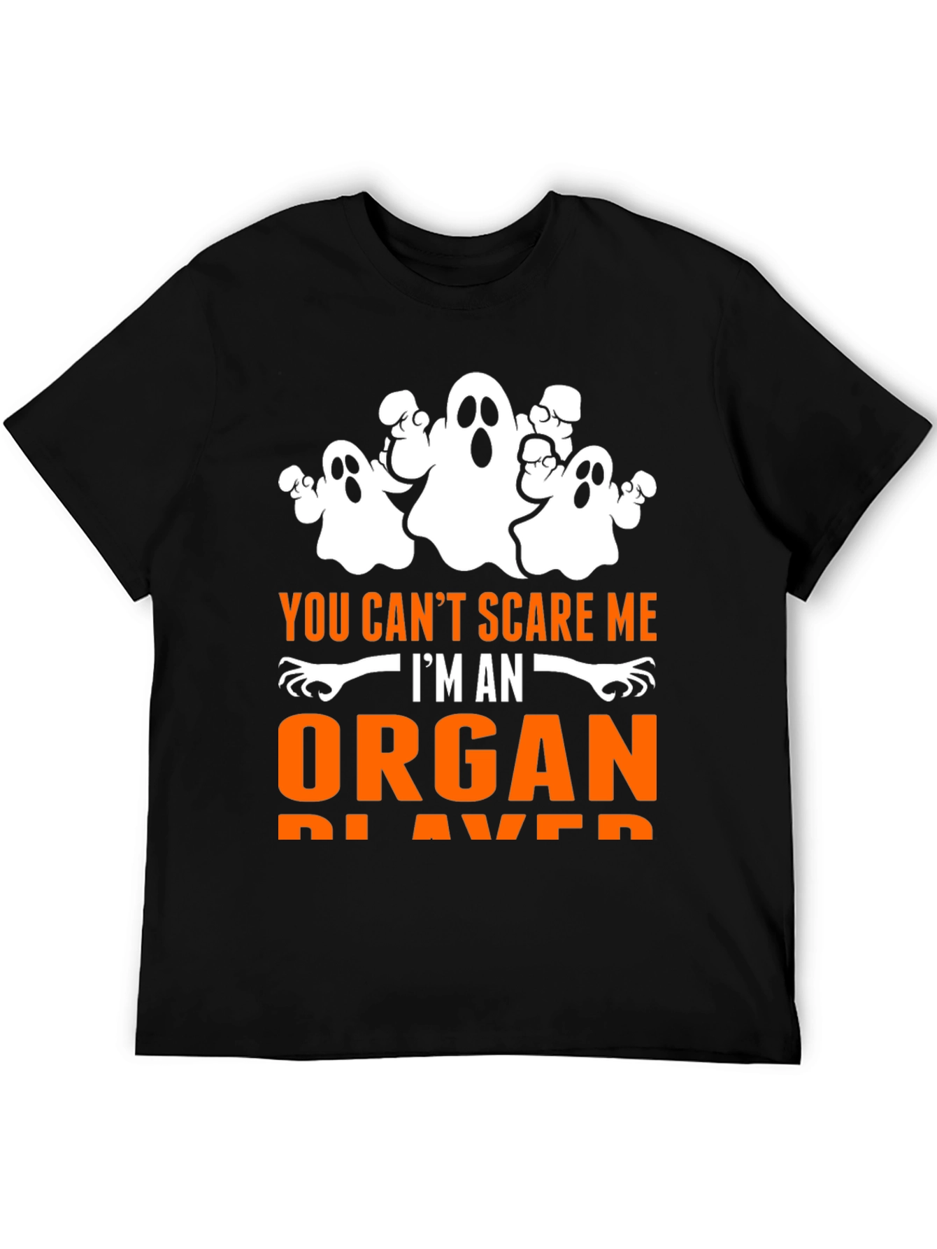 Black Funny Organ Player Halloween T-Shirt  view 5