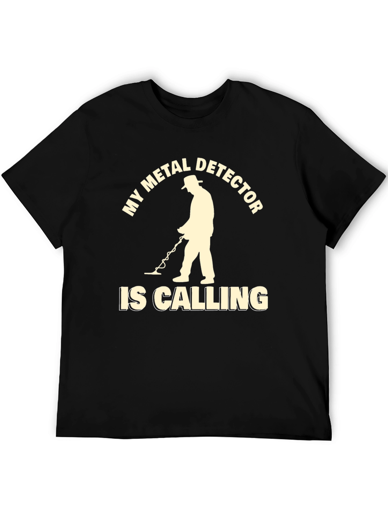 Black Metal Detector Calling T-Shirt view 5