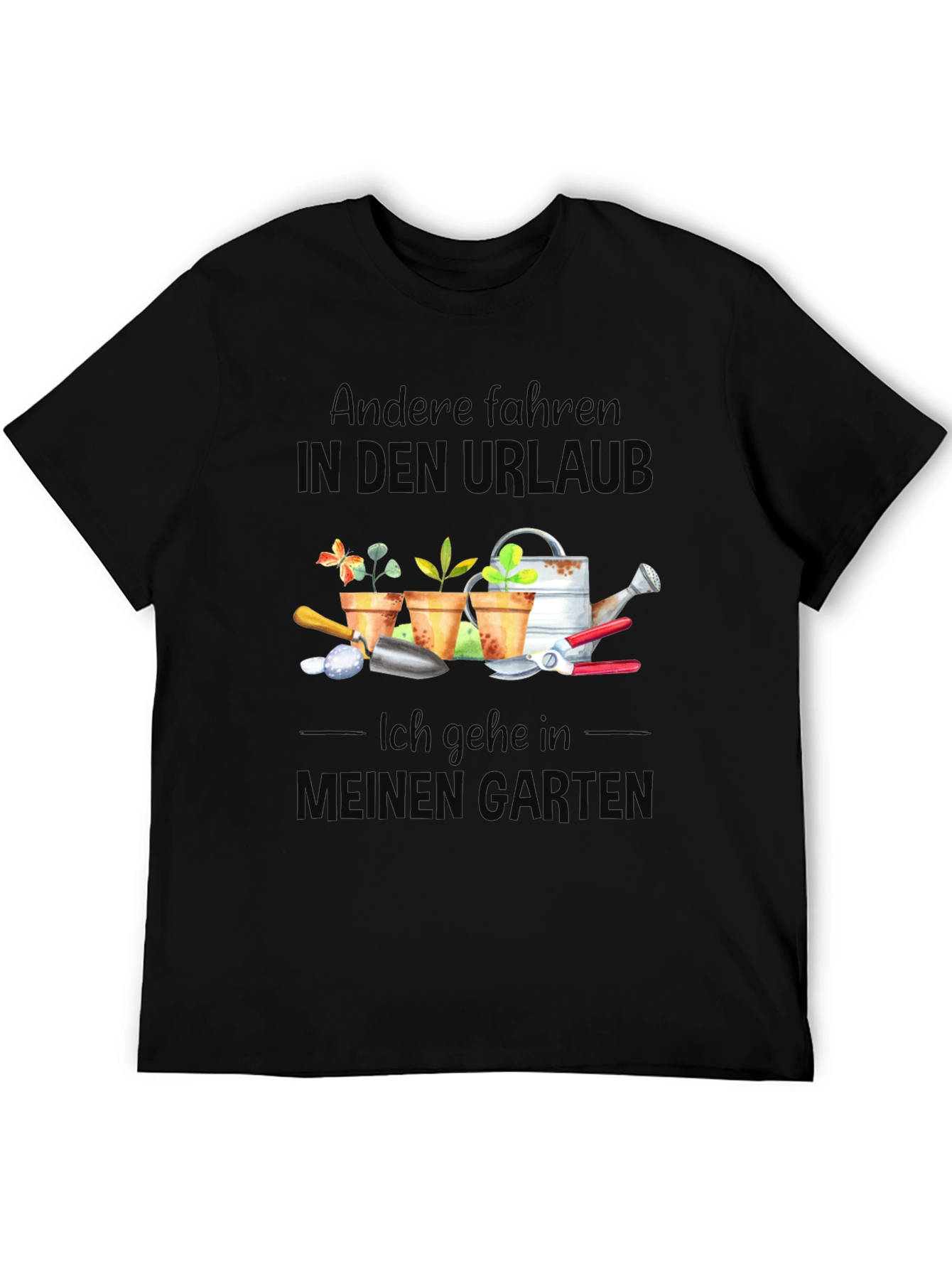 Black Gardening Hobby T-Shirt: My Happy Place view 5