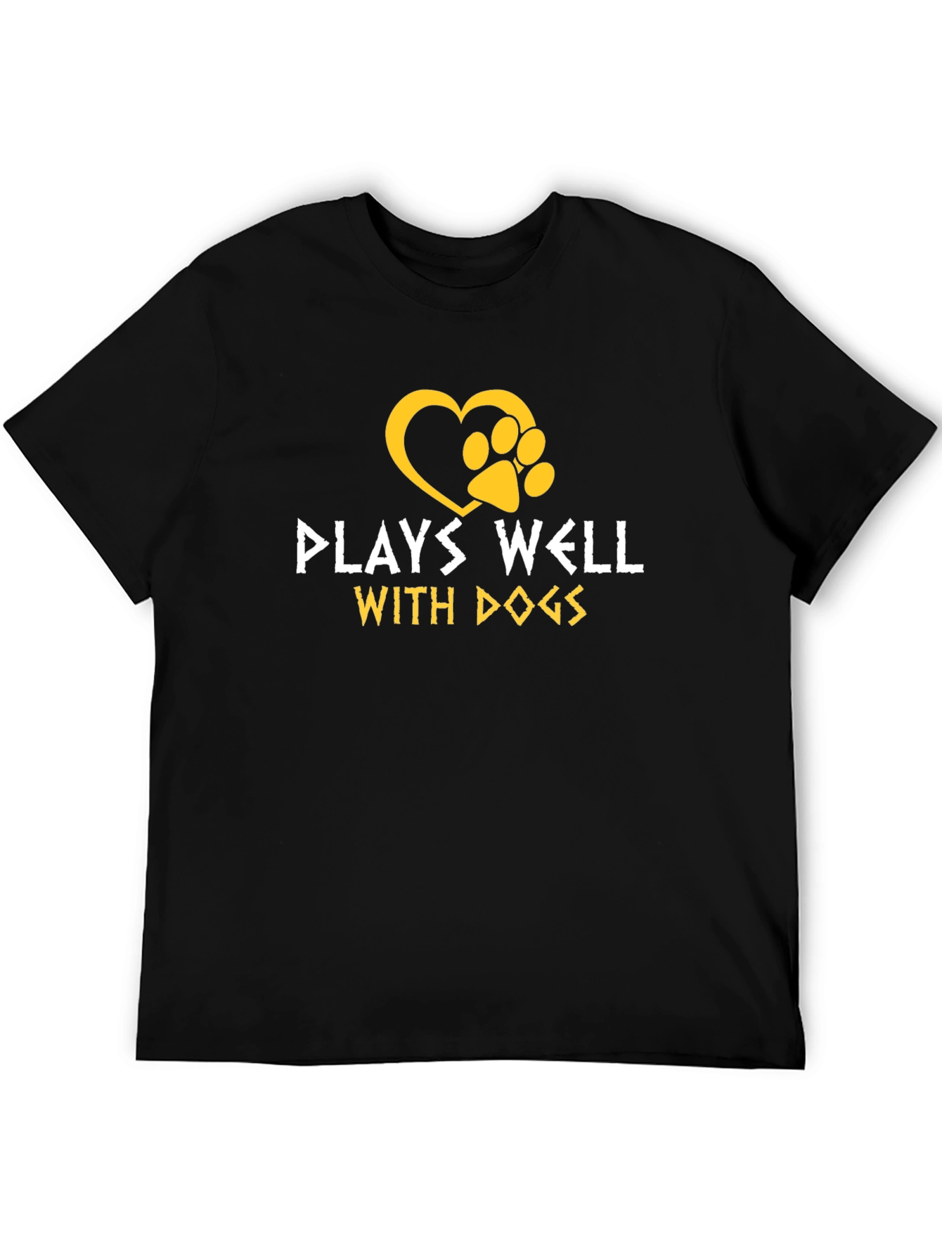 Black Plays Well With Dogs Graphic T-Shirt view 5